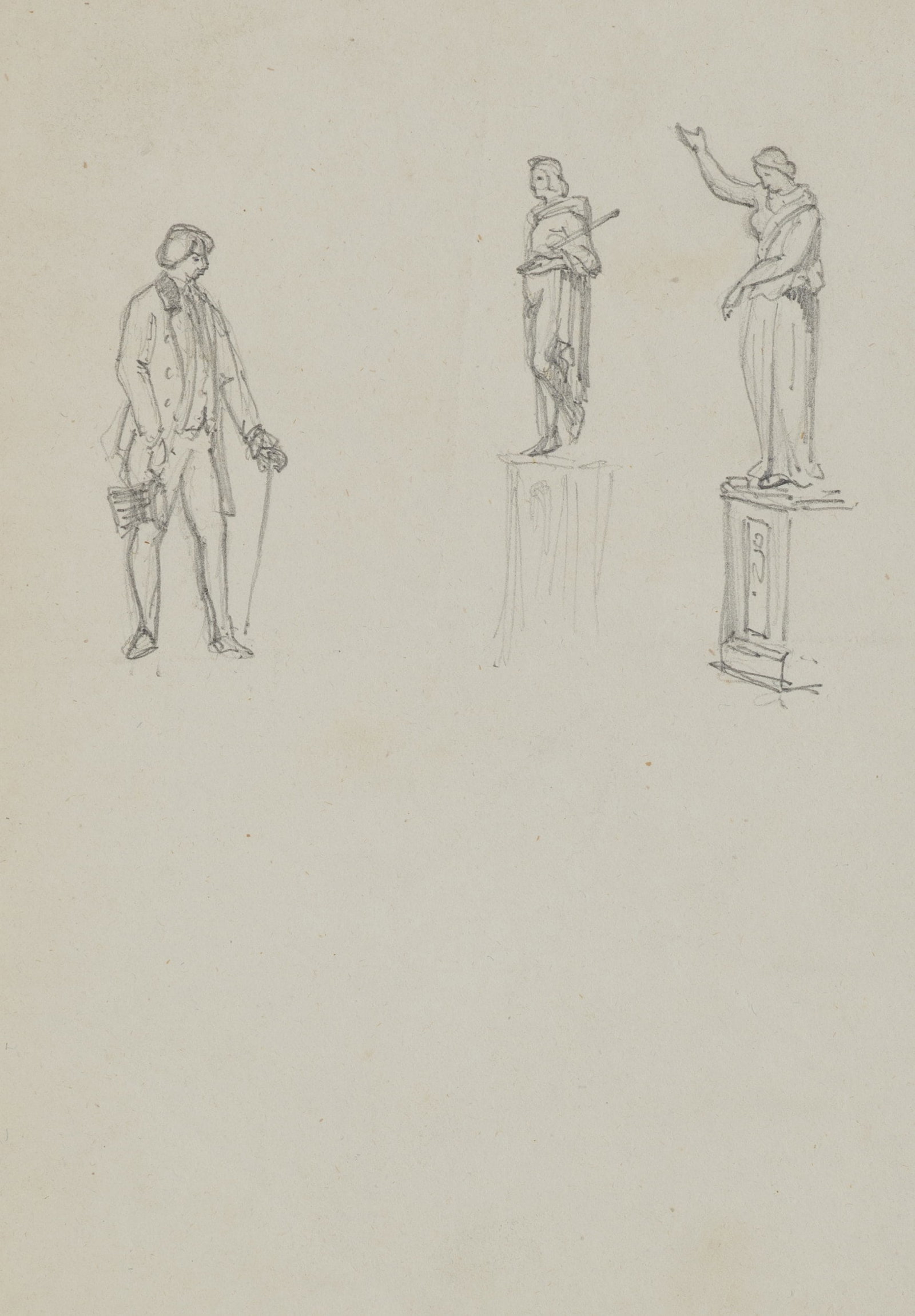 A. VIOLLET-LE-DUC (*1817), Figures and statues, Pencil (1 of 5)