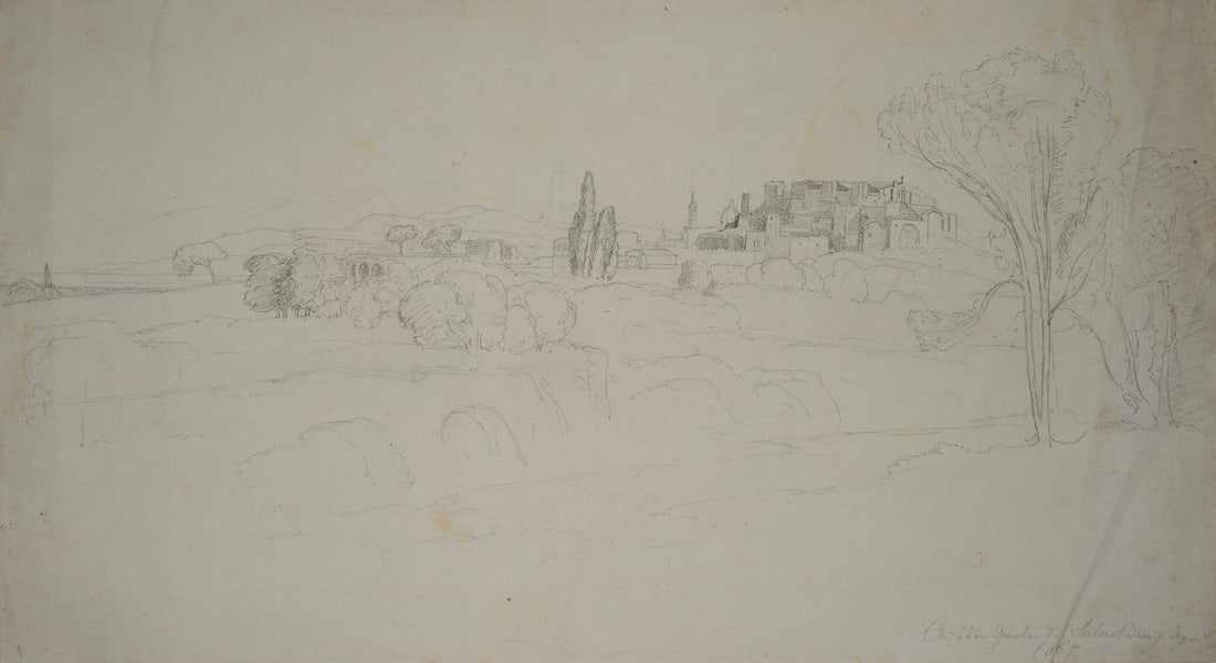 T. WEBER (1813-1875), From the Gardens of Sallust, 1867, Pencil: Therese Weber (1813 Nymphenburg - 1875 Munich): "From the Gardens of Sallust", Horti Sallustiani, 1867, Pencil Technique: Pencil on Paper Inscription: Titled and dated in pencil by the artist in the l