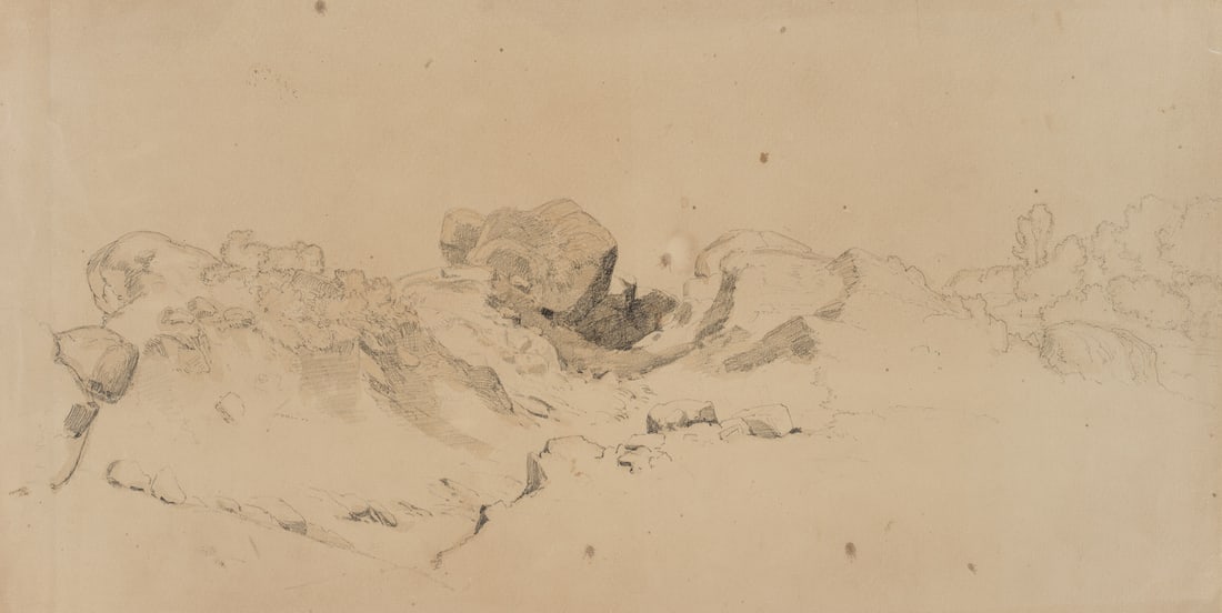 T. WEBER (1813-1875), A Study of Rocks in a Landscape, Pencil (1 of 8)