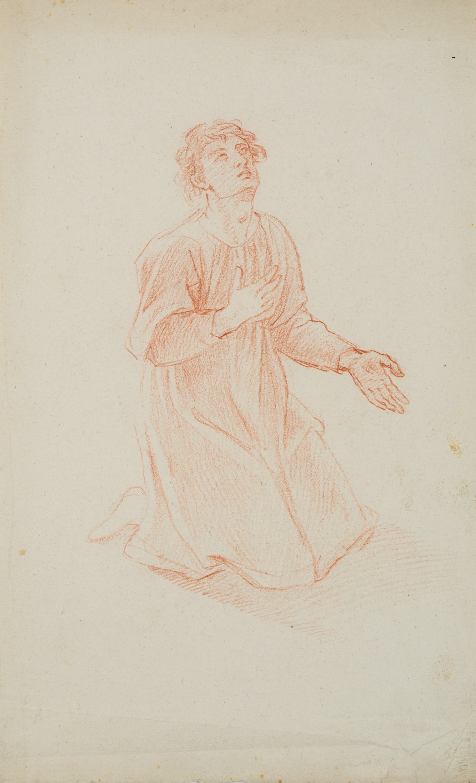 Unknown (18th), A believer at prayer, around 1800, Red chalk drawing (1 of 4)