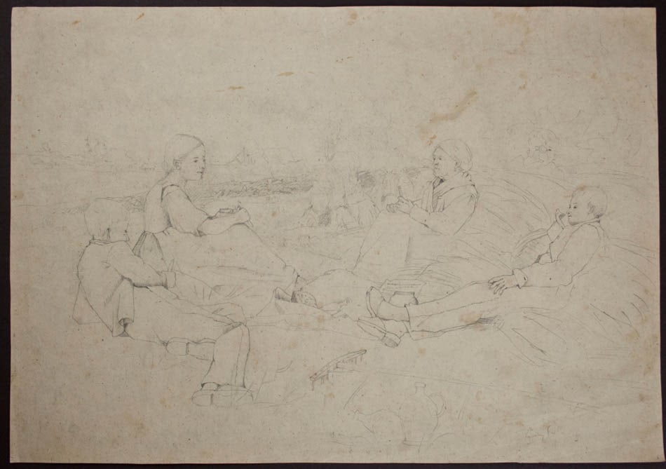 Unknown (19th), A snack in the fields, Pencil (1 of 4)