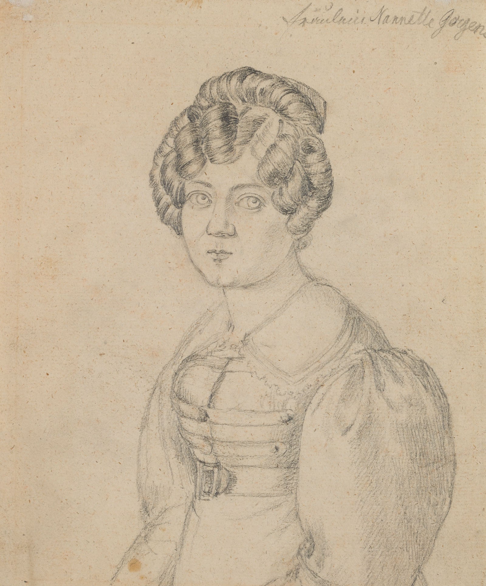 Unknown (19th), A portrait of Nannette Gorgens, around 1820, Pencil (1 of 4)
