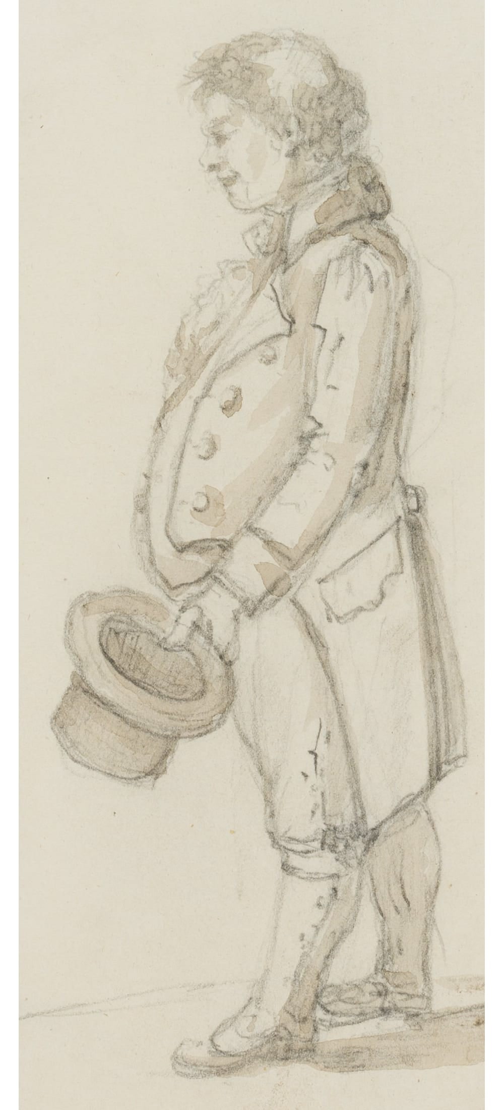 Unknown (19th), Man in a frock coat, Pen drawing (1 of 8)