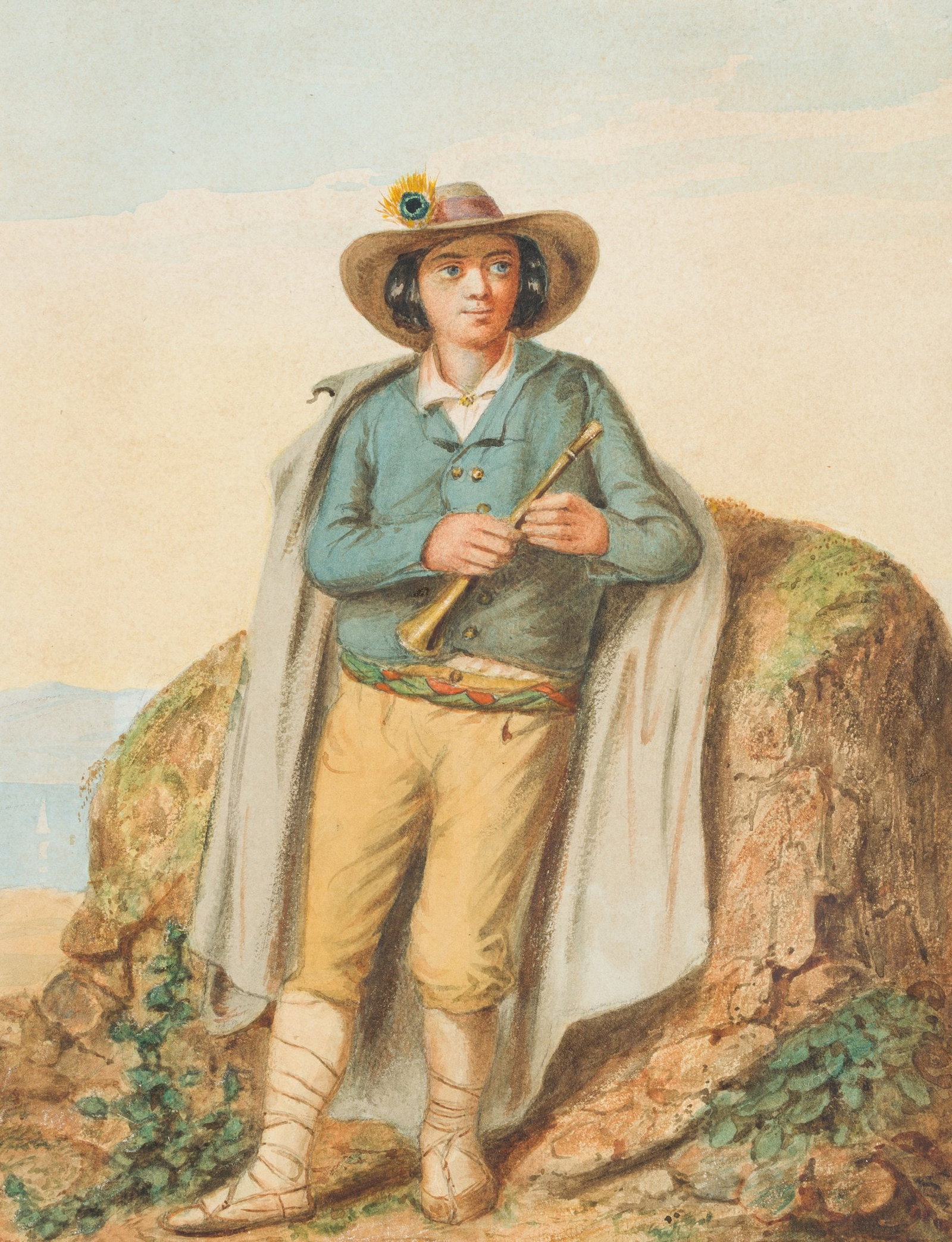 Unknown (19th), Italian Pifferari, 1872, Watercolor (1 of 4)