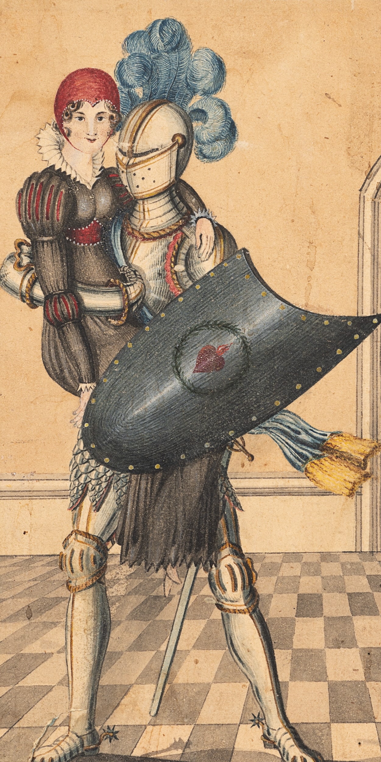 Unknown (19th), Knight and Lady in Harmony, around 1840, Watercolor (1 of 5)