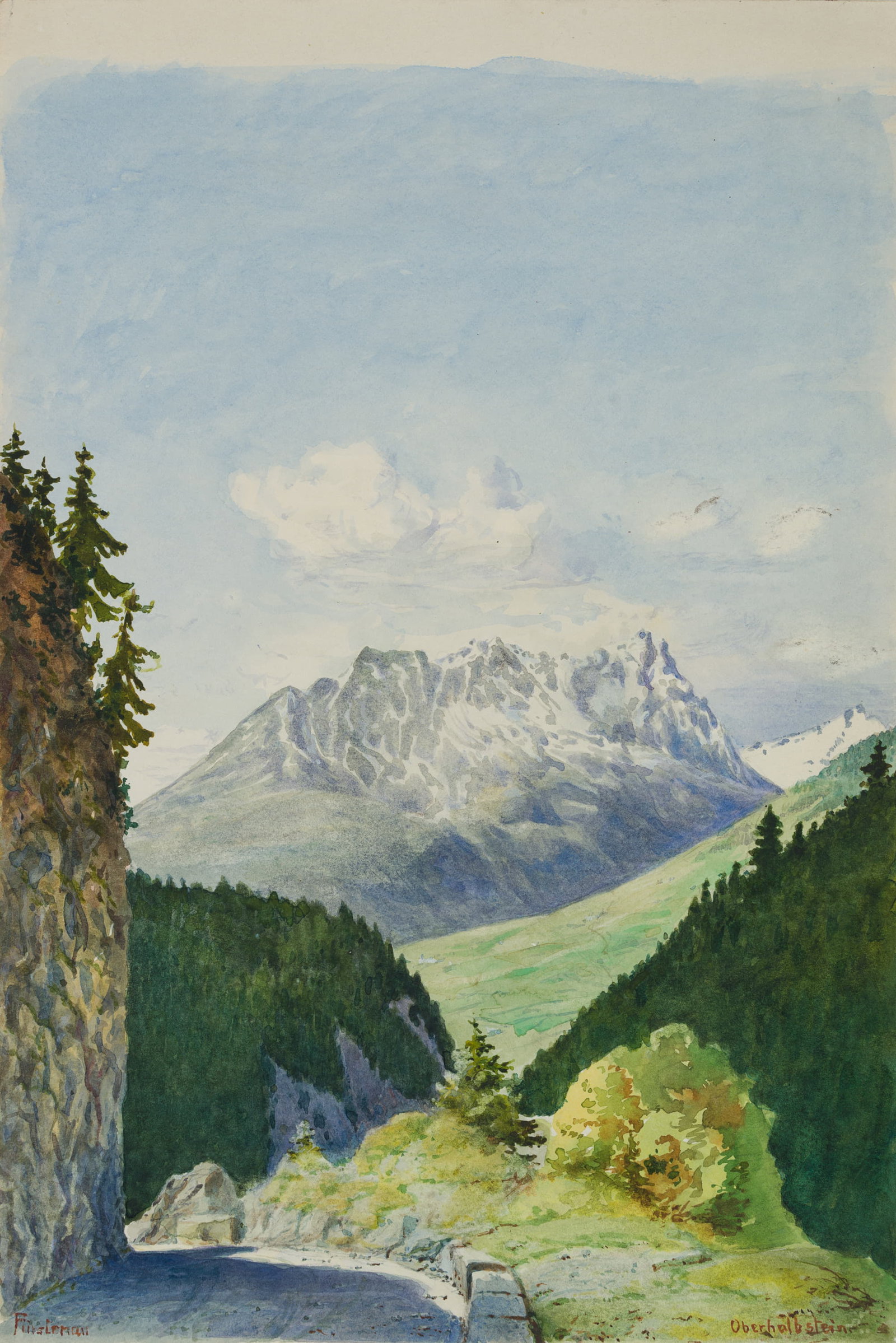 E. FÜRSTENAU (*1862), Oberhalbstein in Graubünden, 1910, Watercolor (1 of 4)