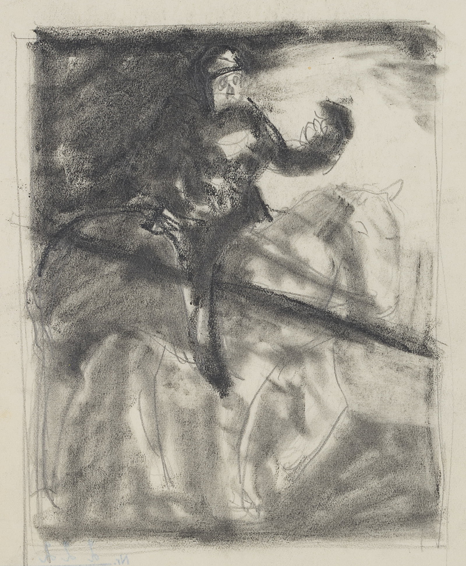 C. WALTHER (1880-1954), Lance-rider, around 1910, Pencil (1 of 8)