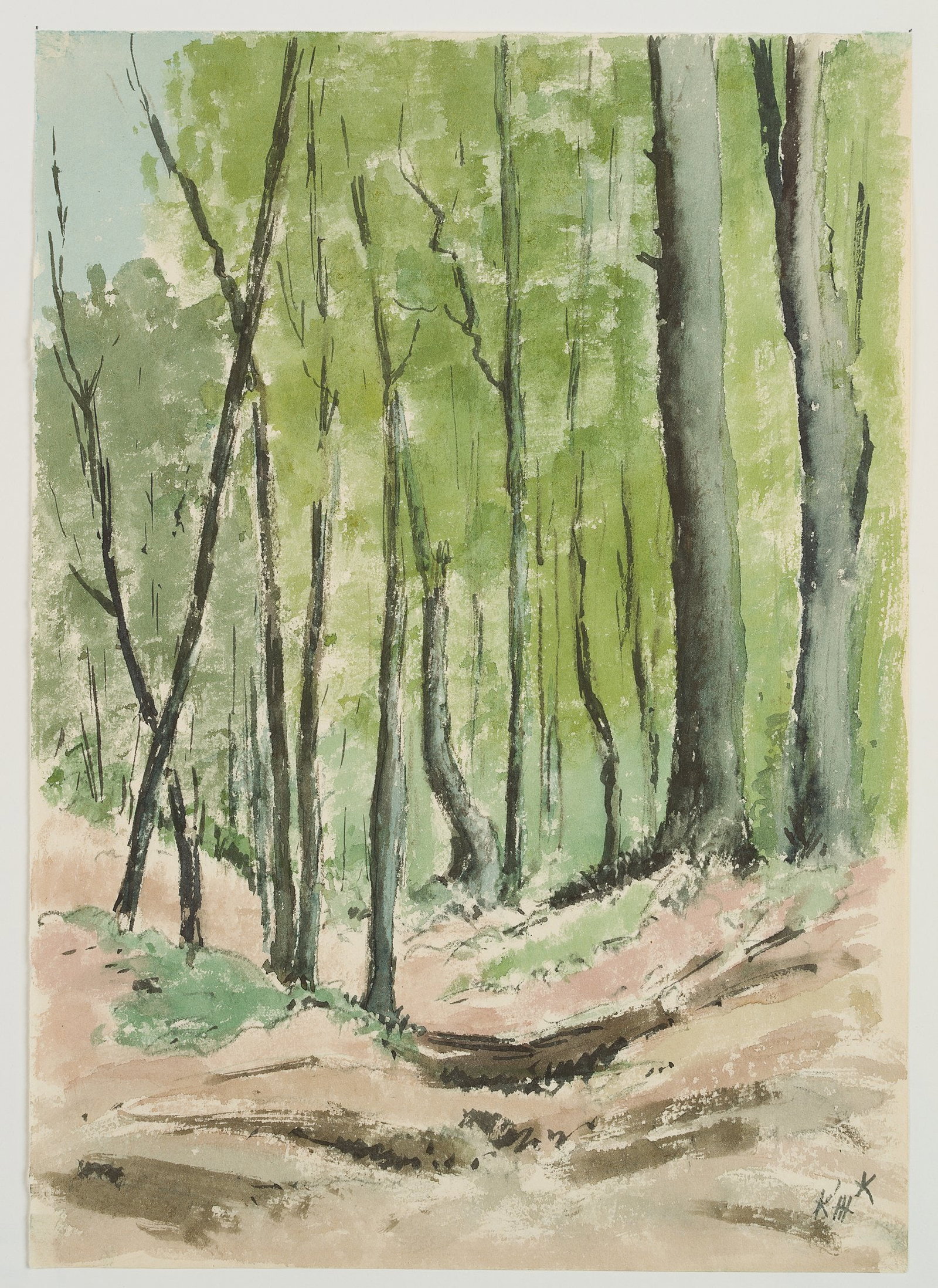 K. WOLF (1901-1993), Forest path, 1924, Watercolor (1 of 4)