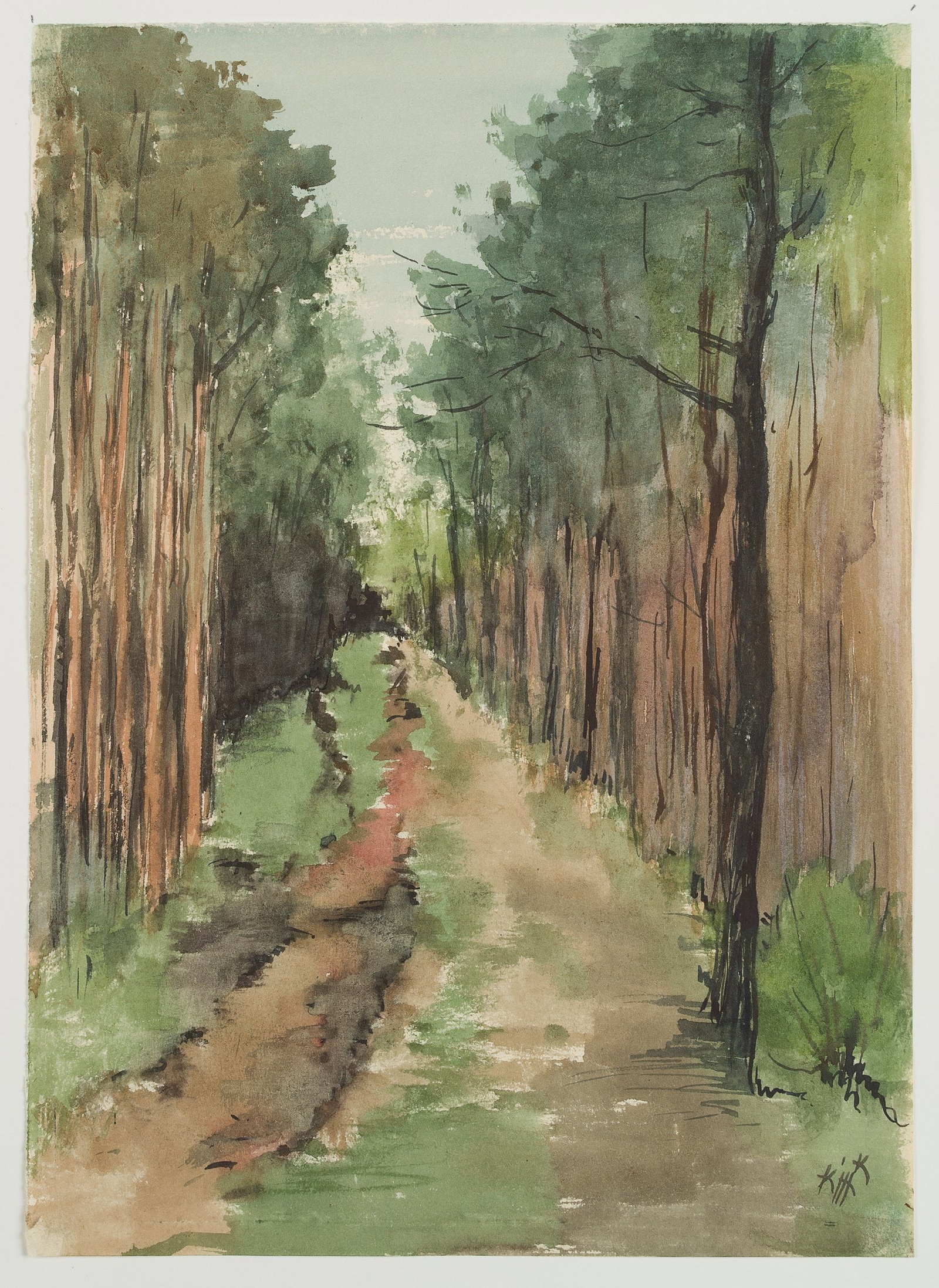 K. WOLF (1901-1993), On the Höhberg near Burglauer, 1924, Watercolor (1 of 8)