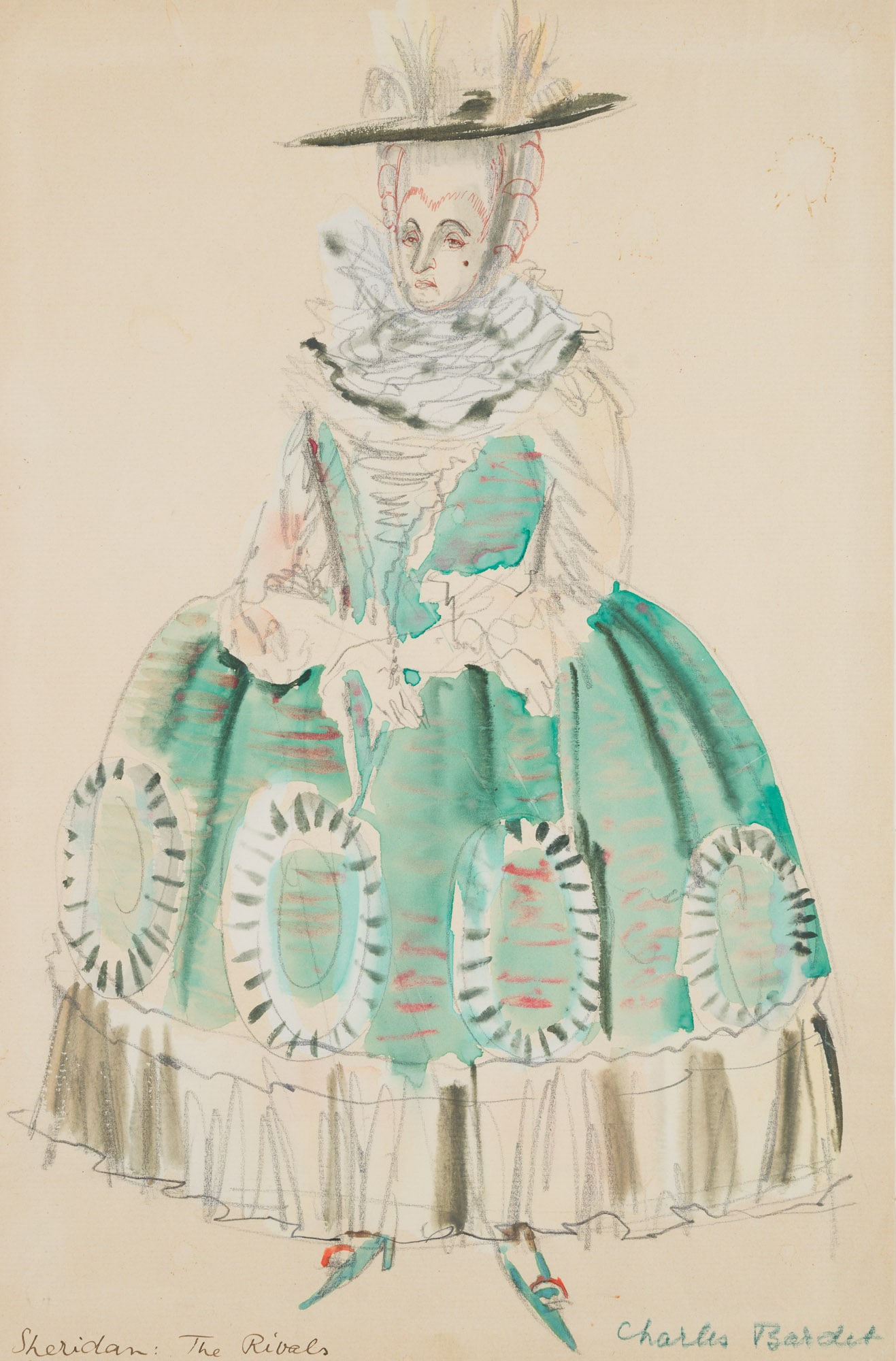 C. BARDET (1911-1987), Costume design for *The Rivals*, around 1940, Watercolor (1 of 4)