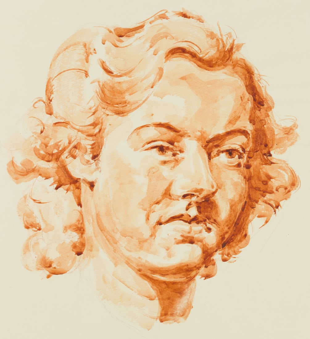 SCHEFFLER (20th), Portrait of a Woman, around 1930, Watercolor: Scheffler (20th century): Portrait of a Woman, c. 1930, Watercolor Technique: Watercolor on Paper Date: c. 1930 Description: Portrait of a middle-aged woman in 3/4 profile. Her shoulder-length hair cu