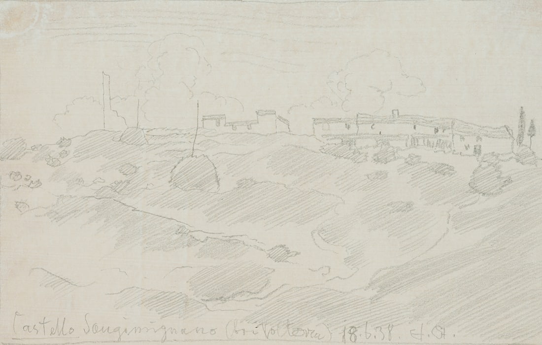 E. STEPPES (1873-1968), San Gimignano in Italy, 1938, Pencil (1 of 3)