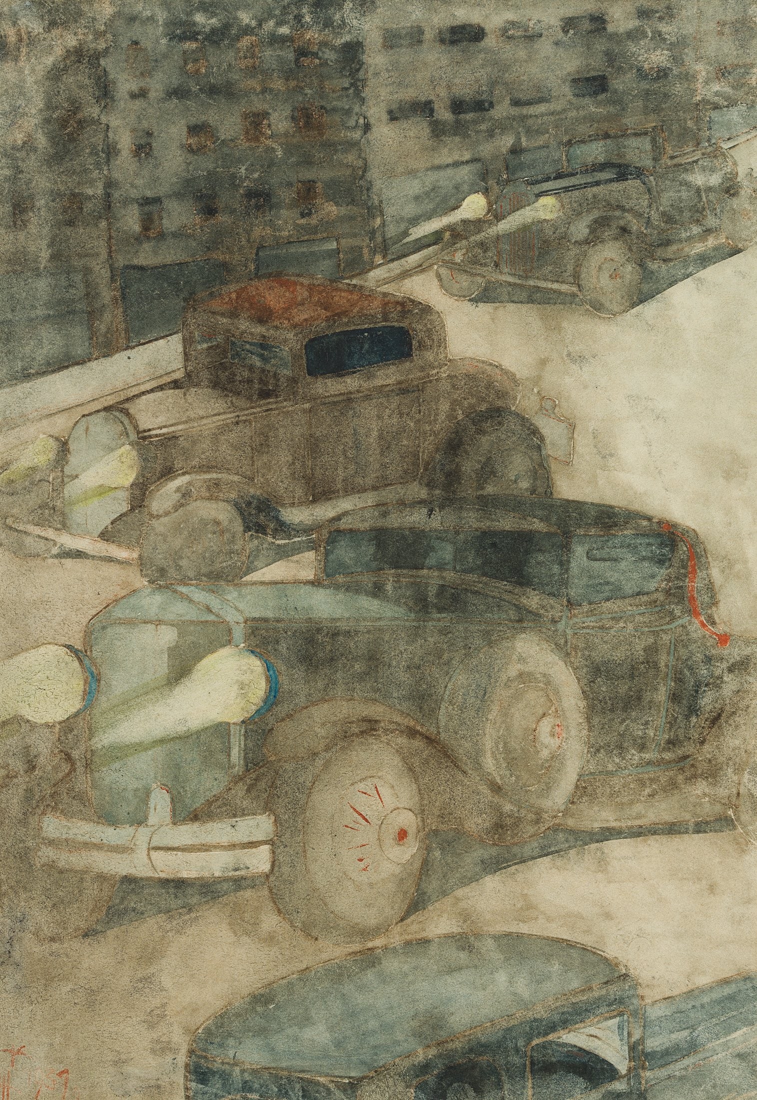 K. WOLF (1901-1993), Street canyon, 1931, Watercolor: Karl Wolf (1901 Munich - 1993 ): Street canyon, 1931, Watercolor Technique: Watercolor on Paper Catalogue Raisonné: , 680-1931 Inscription: lower left signed: "CW". Verso inscribed by the artist'