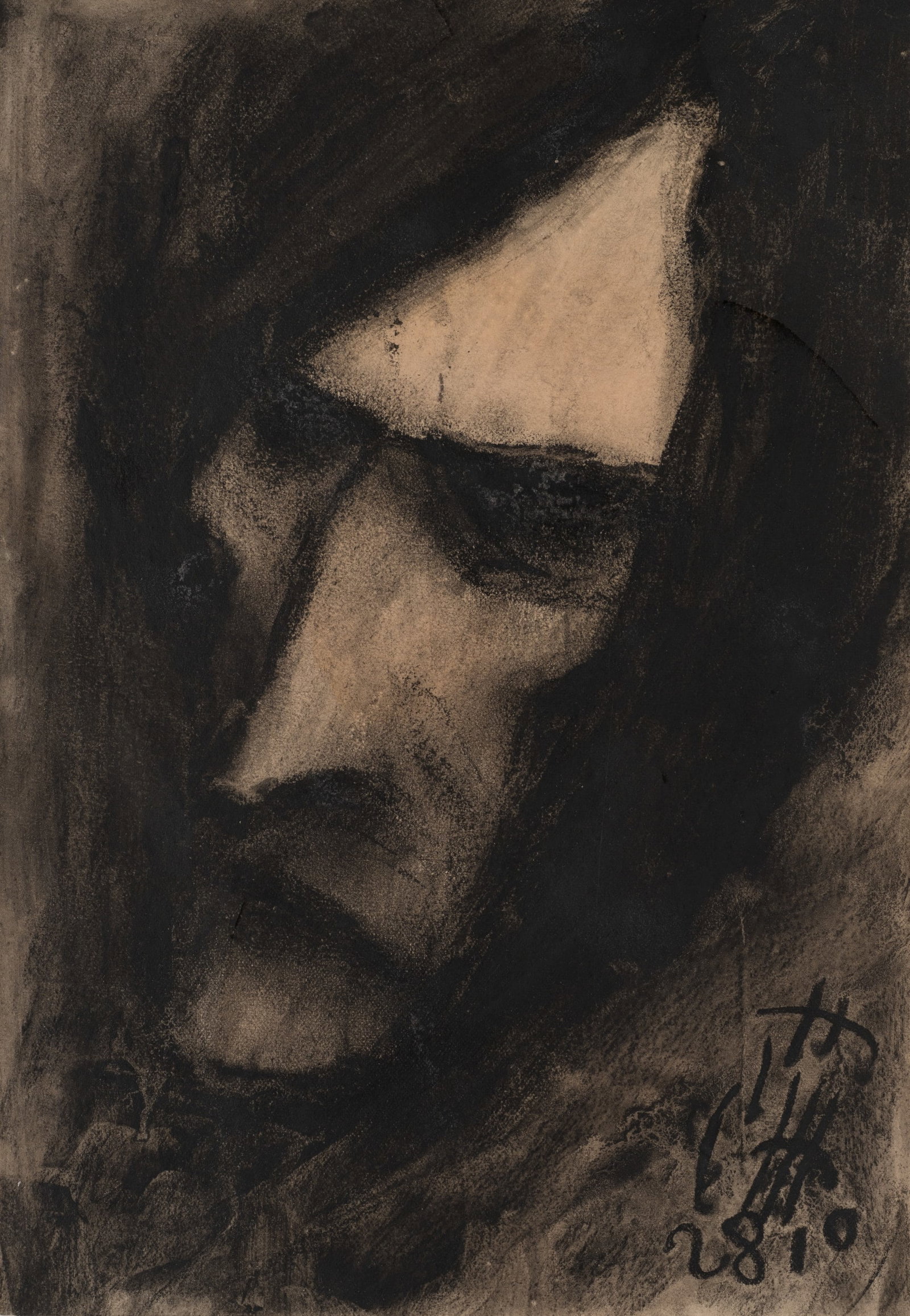 K. WOLF (1901-1993), Dark Portrait, 1928, Charcoal (1 of 6)