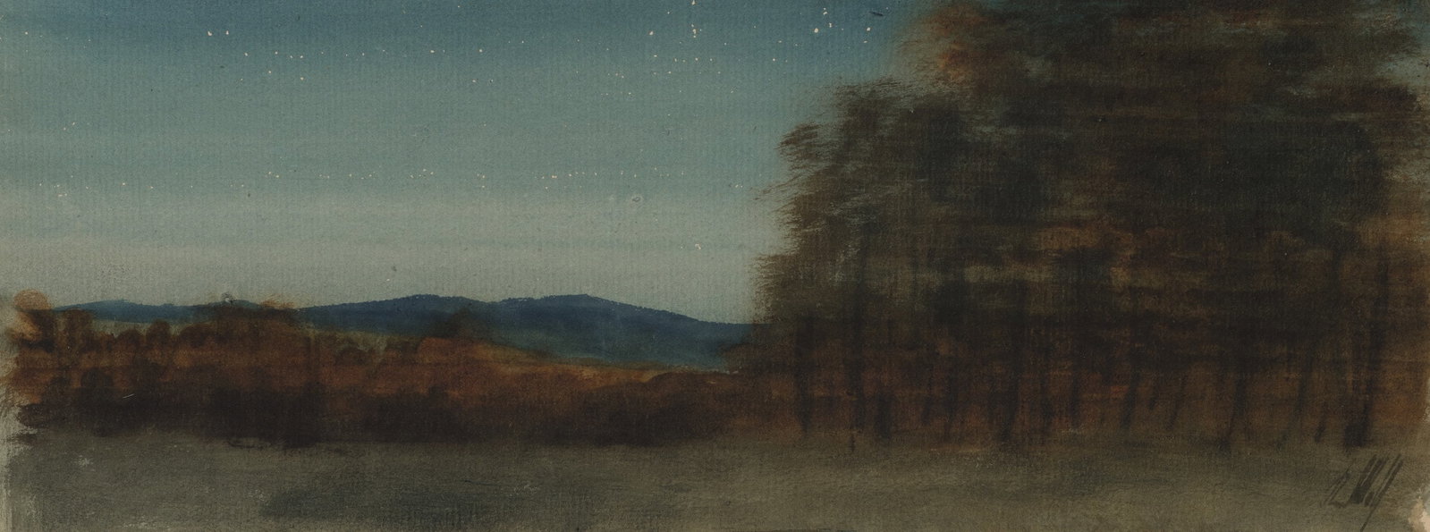 K. WOLF (1901-1993), Nocturnal Landscape, 1928, Watercolor (1 of 6)