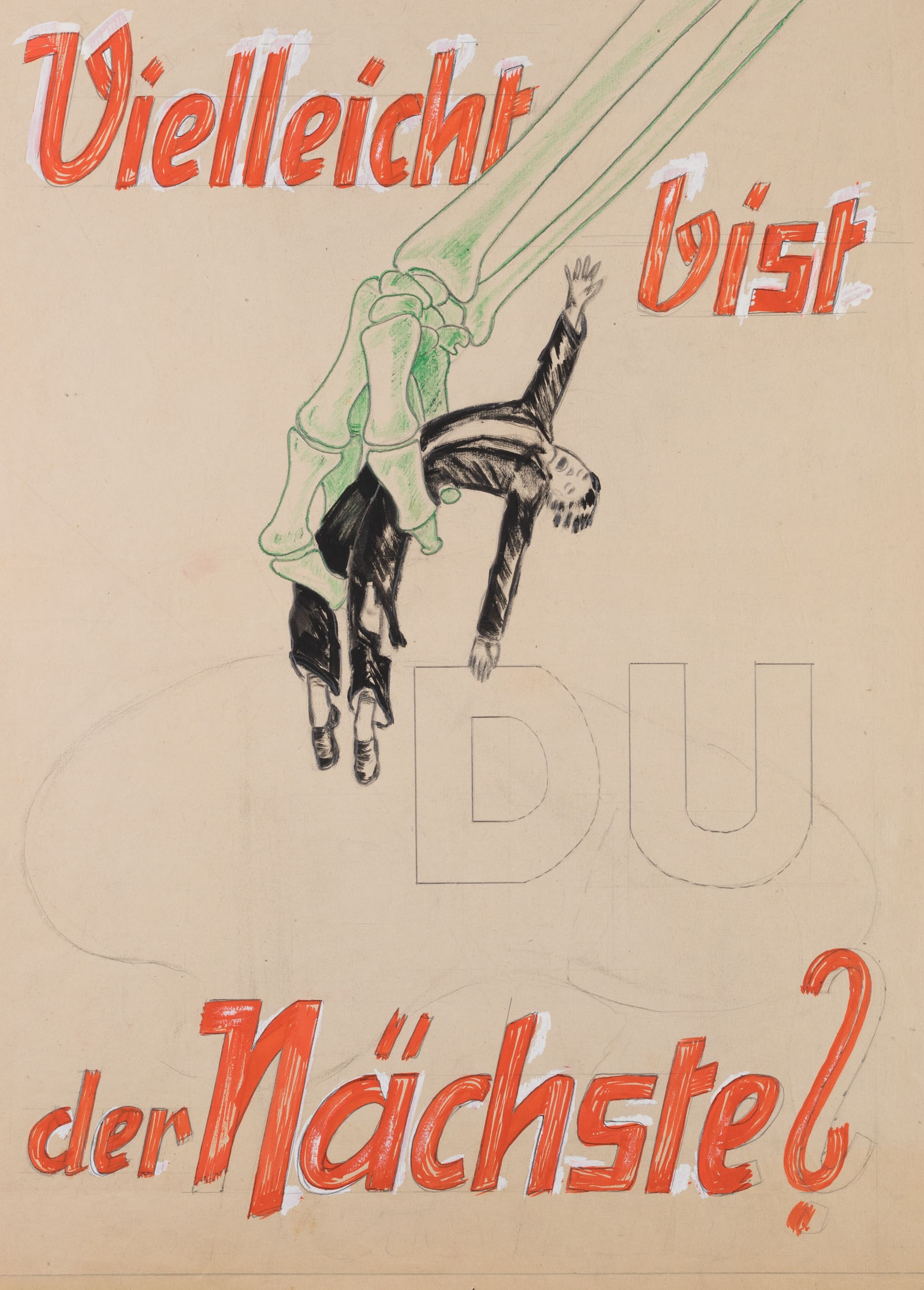 Unknown (20th), Film poster, ‘Maybe You’ll Be Next?’, around 1940, Pencil (1 of 4)