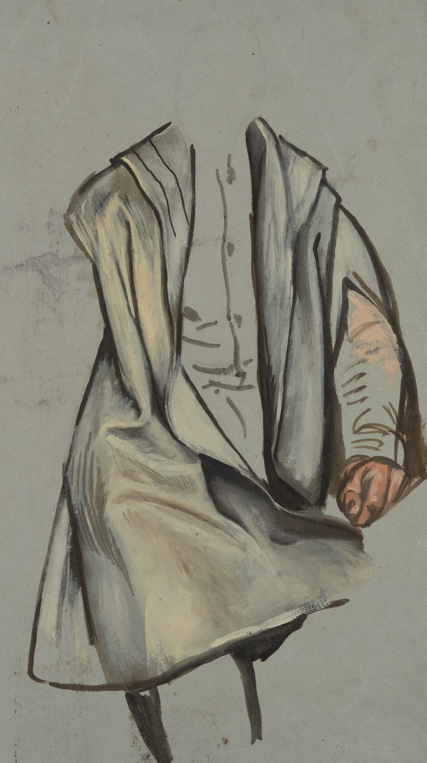 E. GEBHARDT (1838-1925), A study of a money-changer’s attire, around 1884, Oil: Eduard von Gebhardt (1838 St. John - 1925 Düsseldorf): Study of a money changer's robe for the "Purification of the Temple" in Loccum Monastery, c. 1884, Oil Technique: Oil on Paper (grey) Date: 