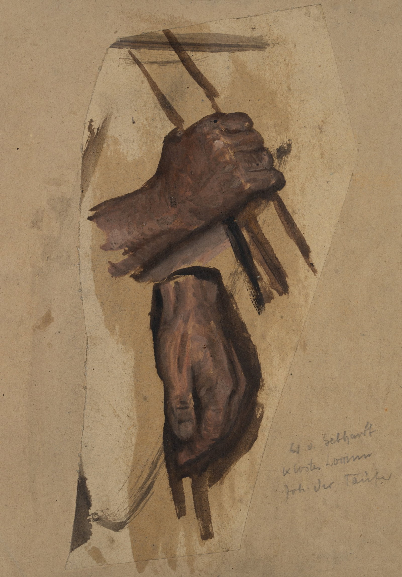 E. GEBHARDT (1838-1925), Hand study with a rod, around 1884, Oil (1 of 4)