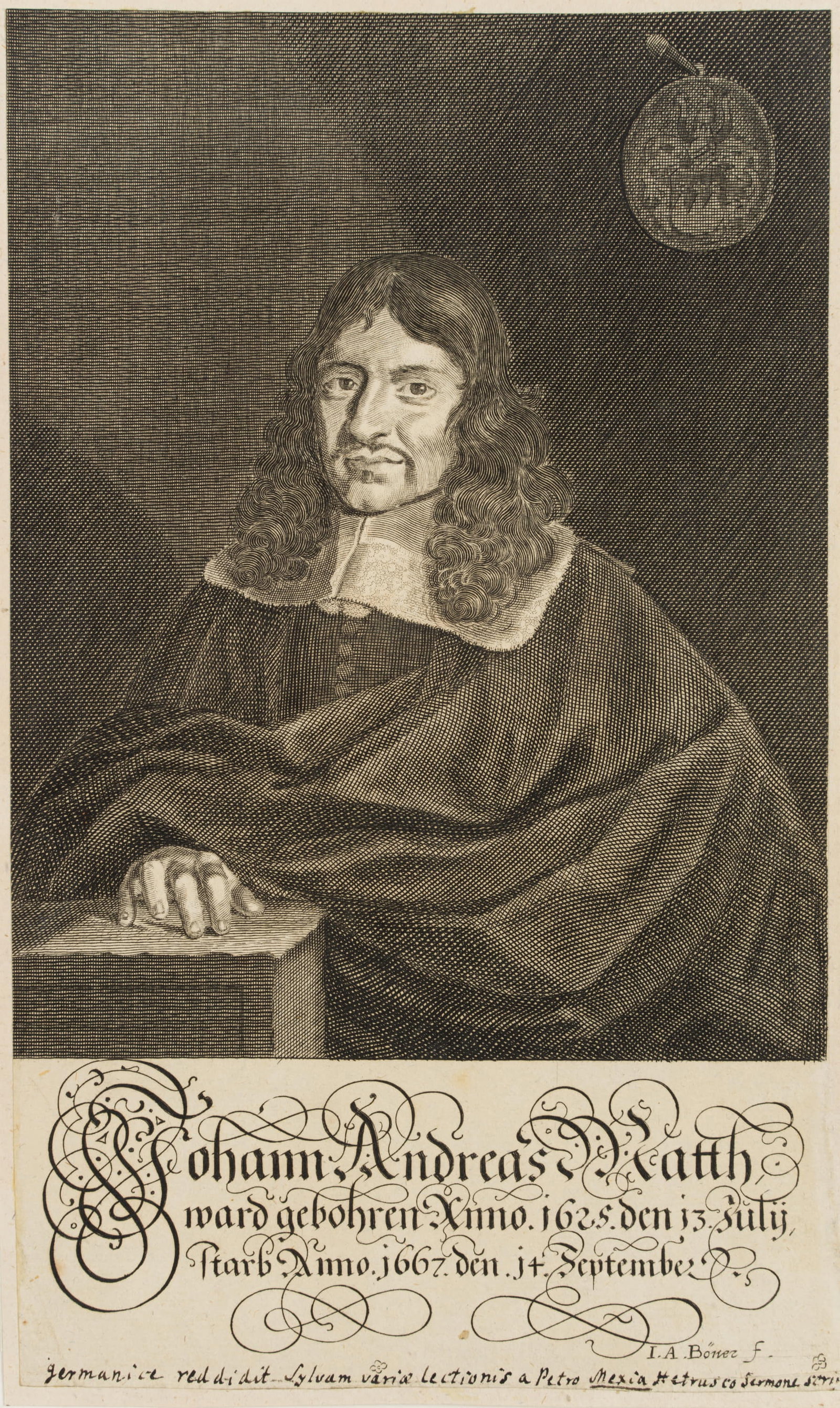 J. BOENER (1647-1720), Portrait of Joh. Andreas Matth, Copper engraving (1 of 5)