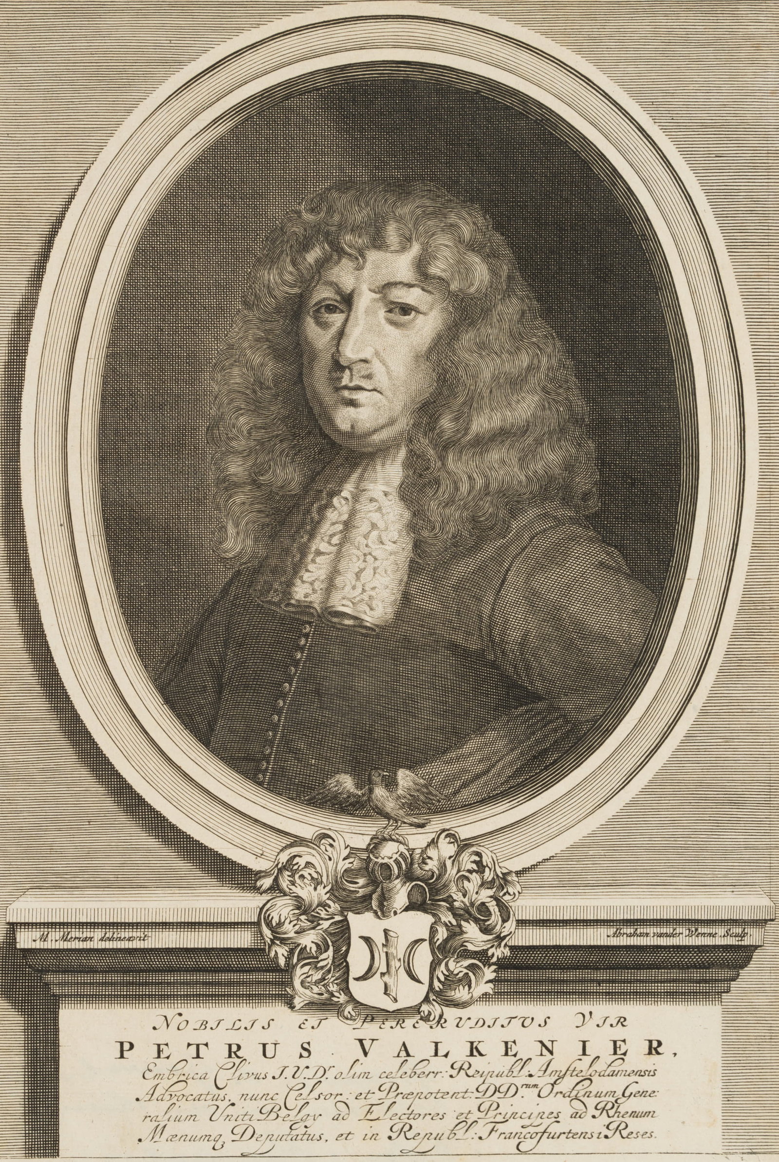 A. WENNE (*1656) after MERIAN (*1593), Pieter Valckenier (born 1641), around 1680, Copper engraving (1 of 4)