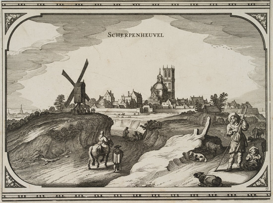 Z. ROMAN (17th), An old view of Scherpenheuvel, around 1660, Etching (1 of 5)