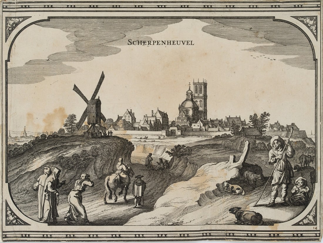 Z. ROMAN (17th), An old view of Scherpenheuvel, around 1660, Etching (1 of 5)