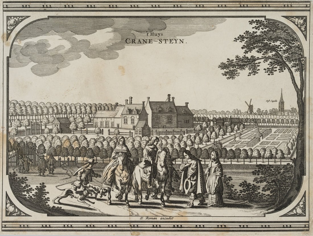 Z. ROMAN (17th), View of the Crane-Steyn estate, around 1660, Etching (1 of 5)