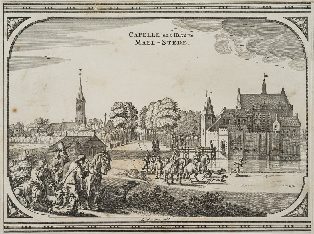 Z. ROMAN (17th), View of Kastel Maalstede Fortress, around 1660, Etching (1 of 5)
