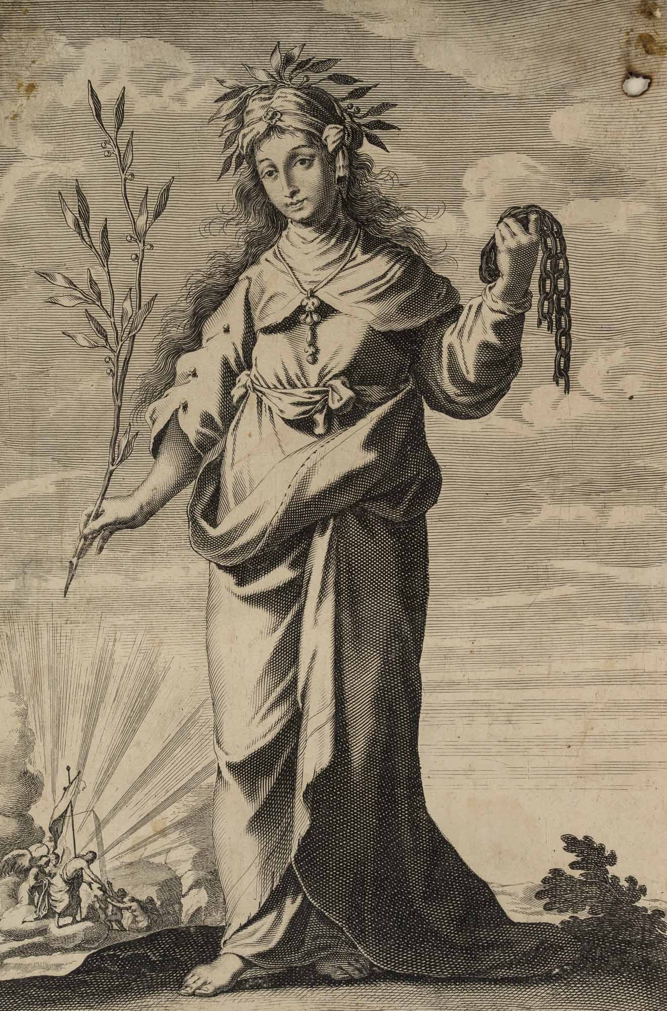 G. ROUSSELET (*1610), Sibille Lybique, the Libyan Sibyl, around 1635, Copper engraving (1 of 4)