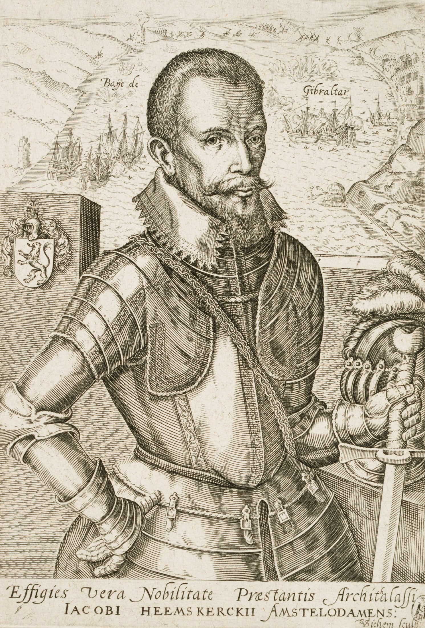 C. SICHEM (1546-1624), Jacob van Heemskerk, Copper engraving (1 of 5)