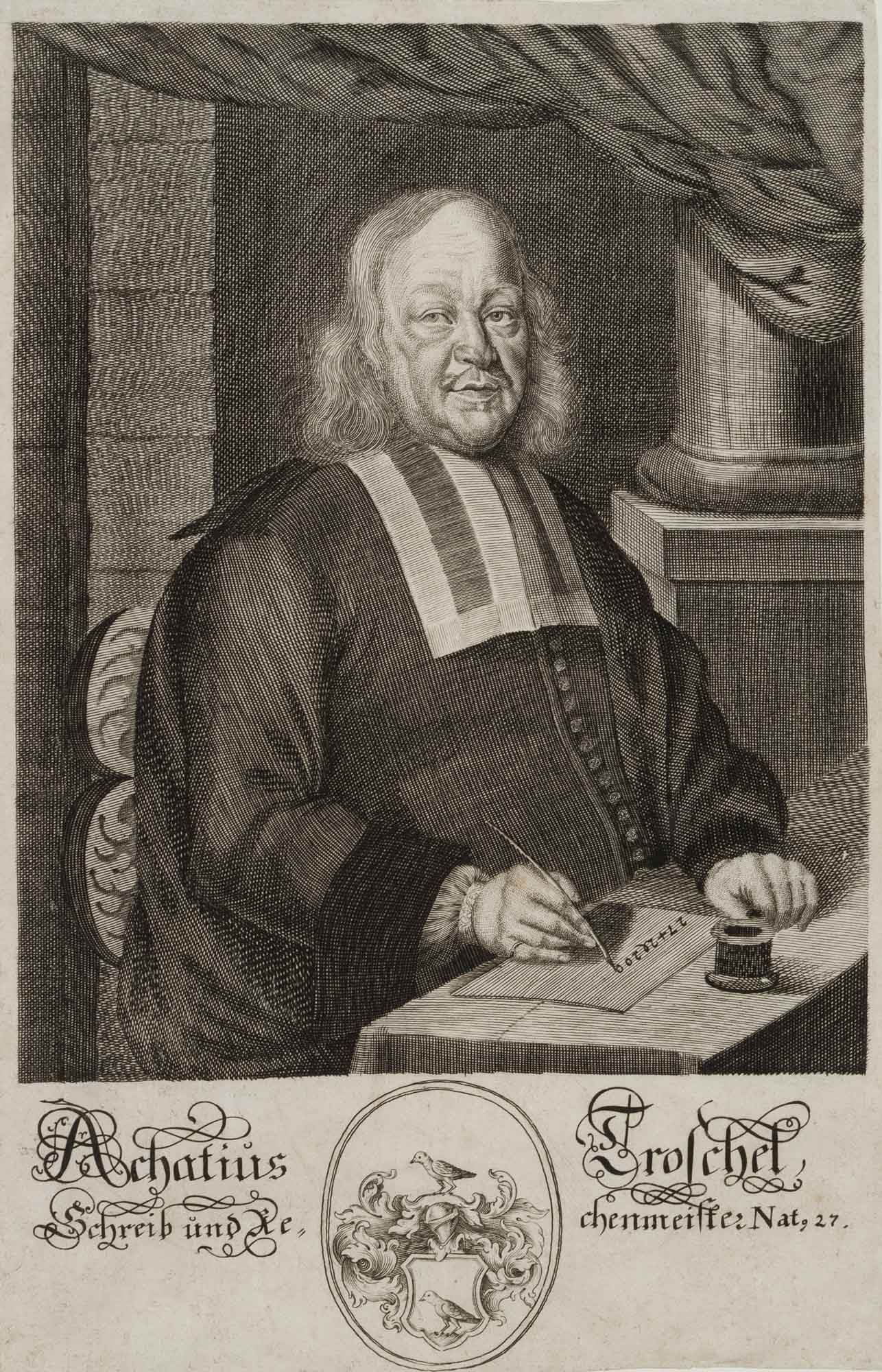 Unknown (17th), Achatius Troschel (born 1627), Nuremberg, around 1680, Copper engraving (1 of 4)