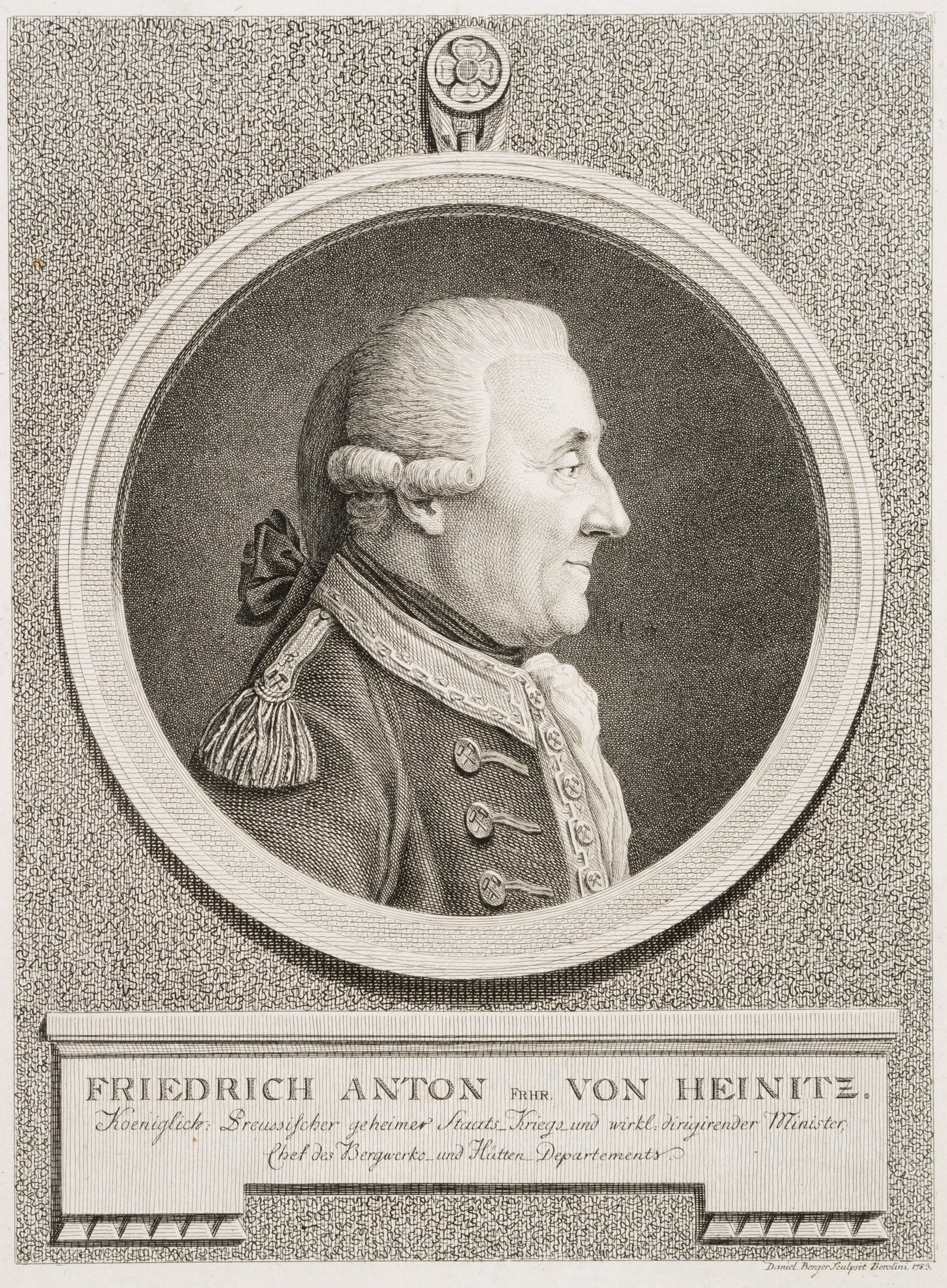 D. BERGER (1744-1824), Anton, Baron von Heinitz, 1783, Copper engraving (1 of 5)