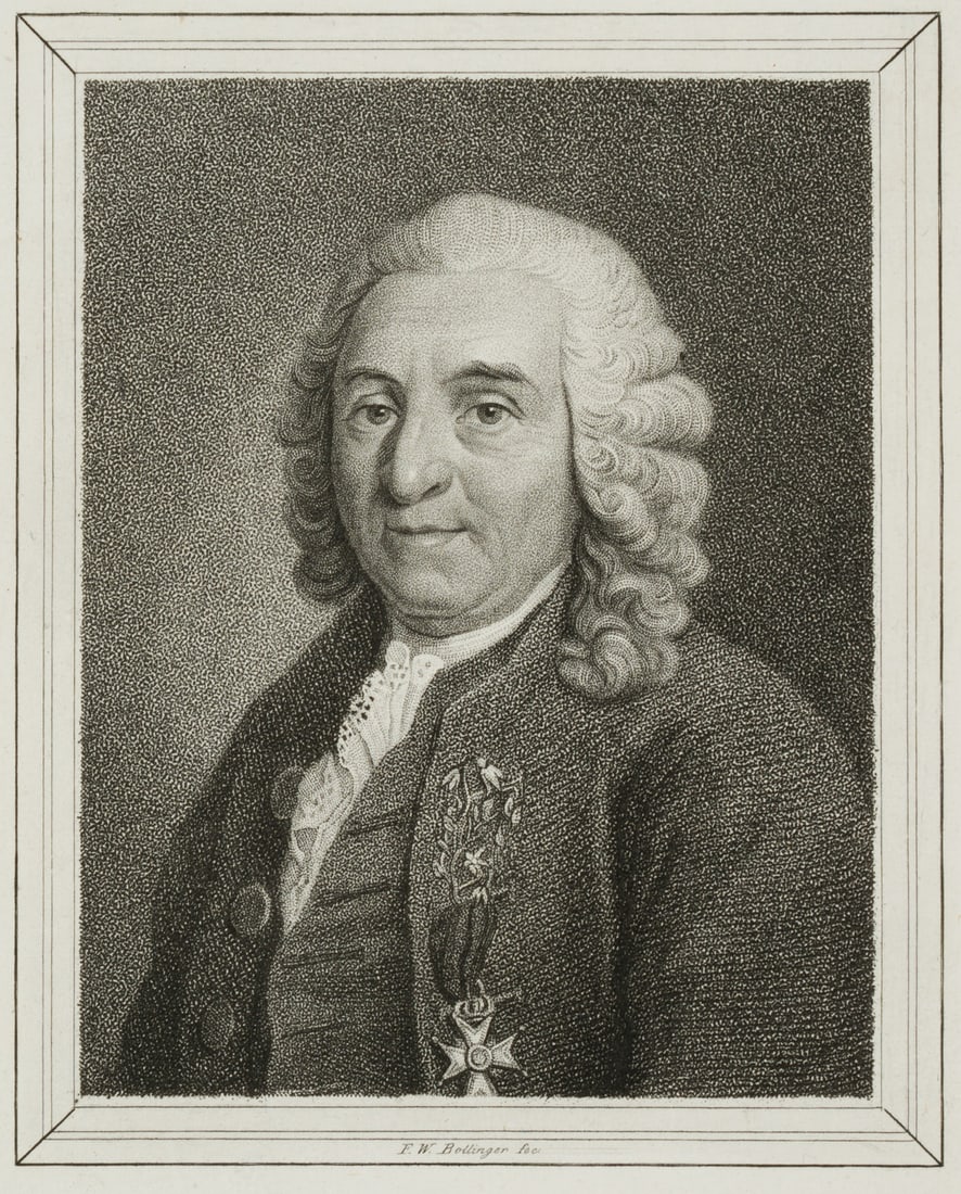 F. BOLLINGER (19th), Portrait of Carl von Linné, around 1770, Copper engraving (1 of 7)