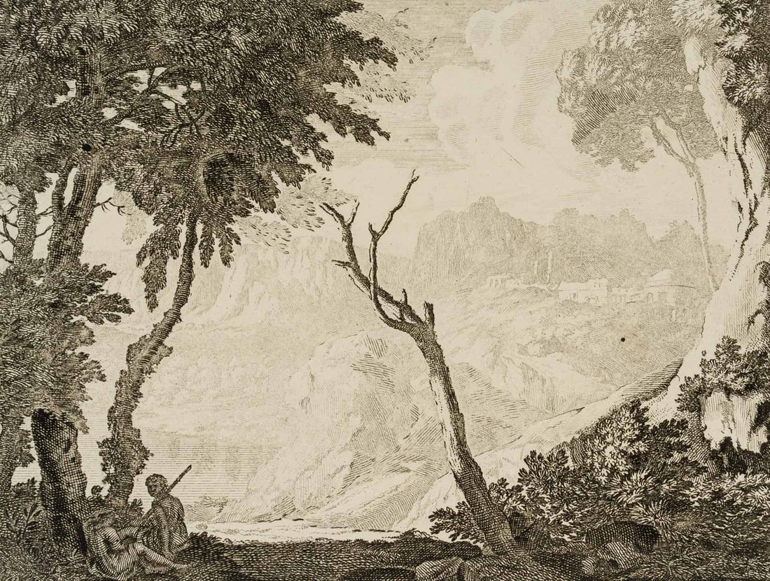 J. CALL (1656-1703), Shepherds resting under a tree, Etching (1 of 4)