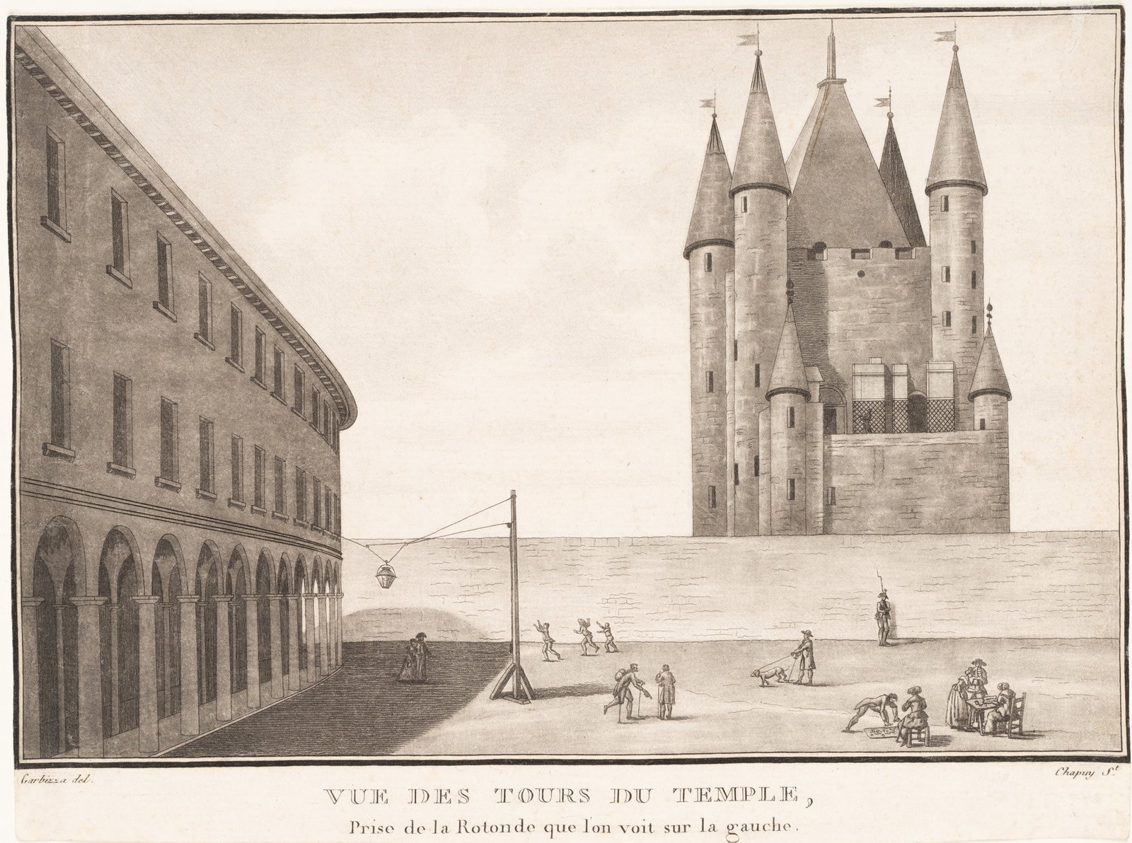 J. CHAPUY (*1760) after GARBIZZA (*1777), House of the Knights Templar, around 1790, Aquatint (1 of 5)
