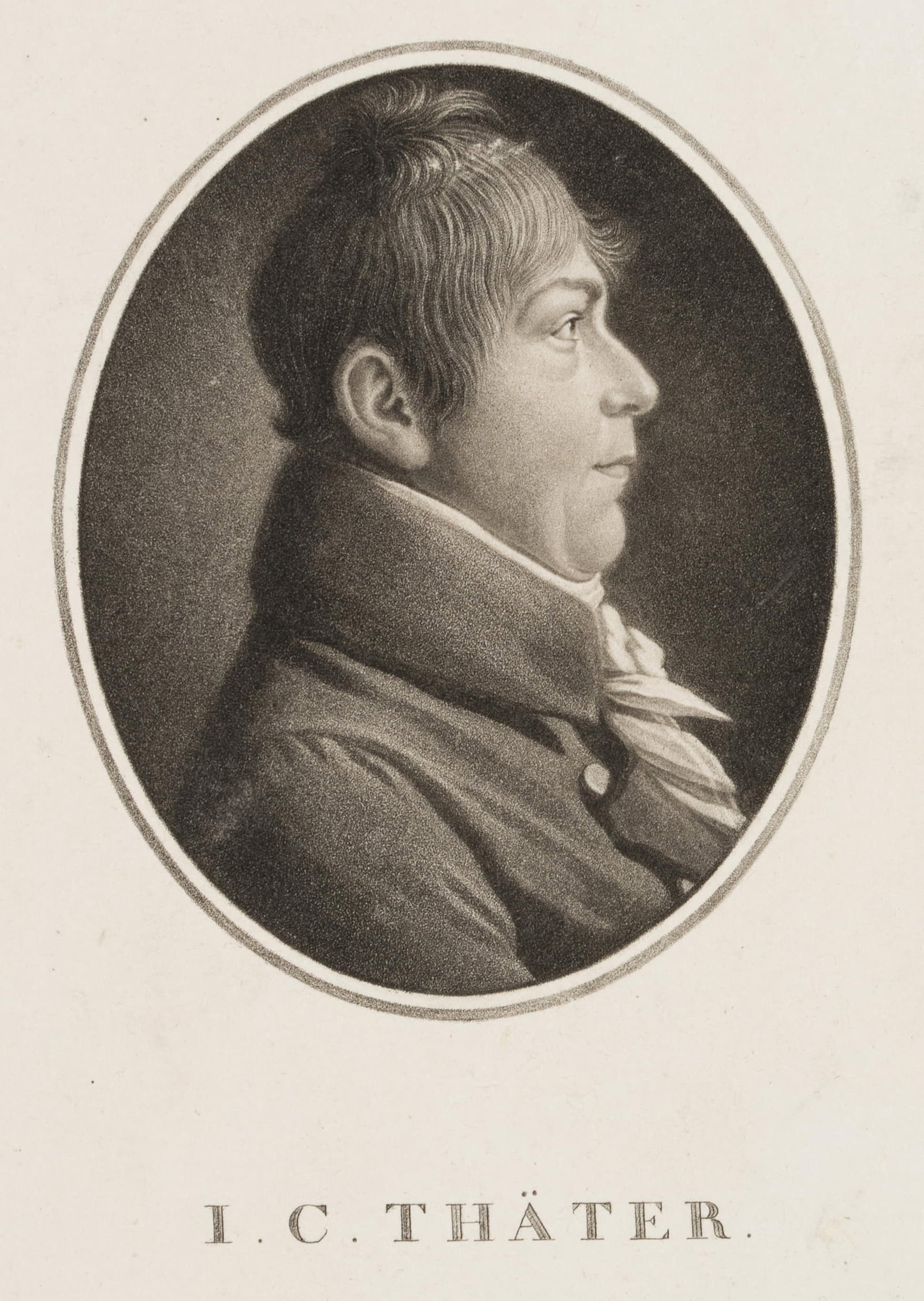 L. HESSELL (1757-1830), Portrait of I.C. Thäter, around 1790, Aquatint: Leonhard Heinrich Hessell (1757 St. Petersburg - 1830 ): Portrait of the church economist ICThäter, c. 1790, Aquatint Technique: Aquatint on Paper Stamp: Collector's stamp, Lugt no.: 3549. Erhard