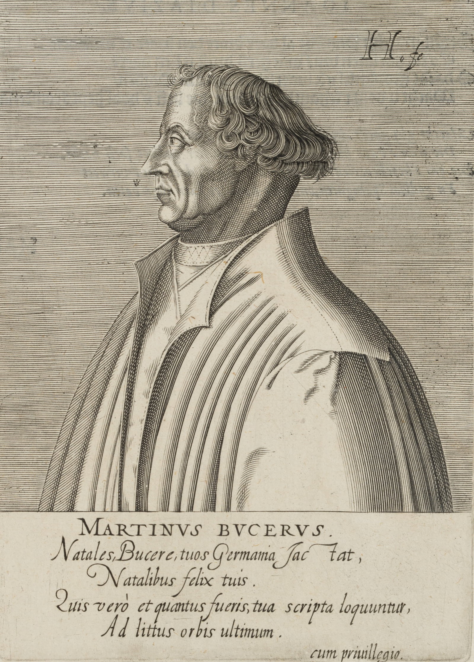 H. HONDIUS (1573-1649), Martin Bucer (born 1491), Copper engraving (1 of 4)