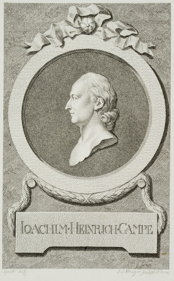 J. KRÜGER (1733-1791), Joachim Heinrich Campe (1746–1818), Copper engraving (1 of 7)