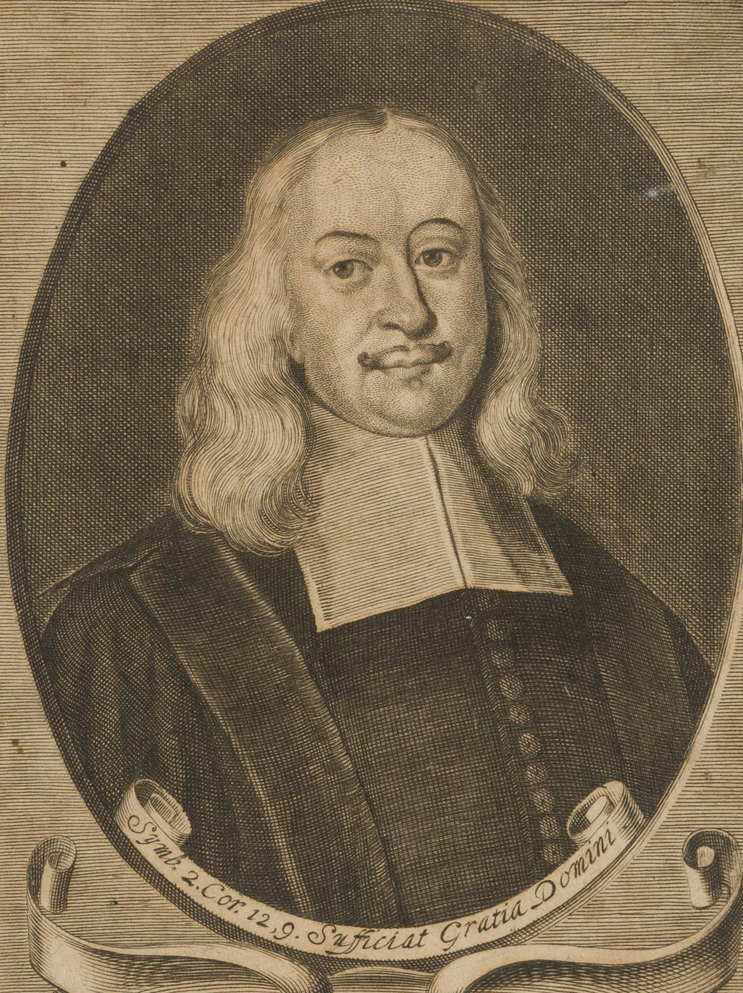 C. ROMSTET (1640-1721), Theologian Sebastian Goebel, Copper engraving: Christian Romstet (around 1640 Weimar - 1721 Leipzig): Portrait of the Protestant theologian Sebastian Goebel (1628 Dresden - 1685 Magdeburg), bust, slight three-quarter profile looking towards the vi