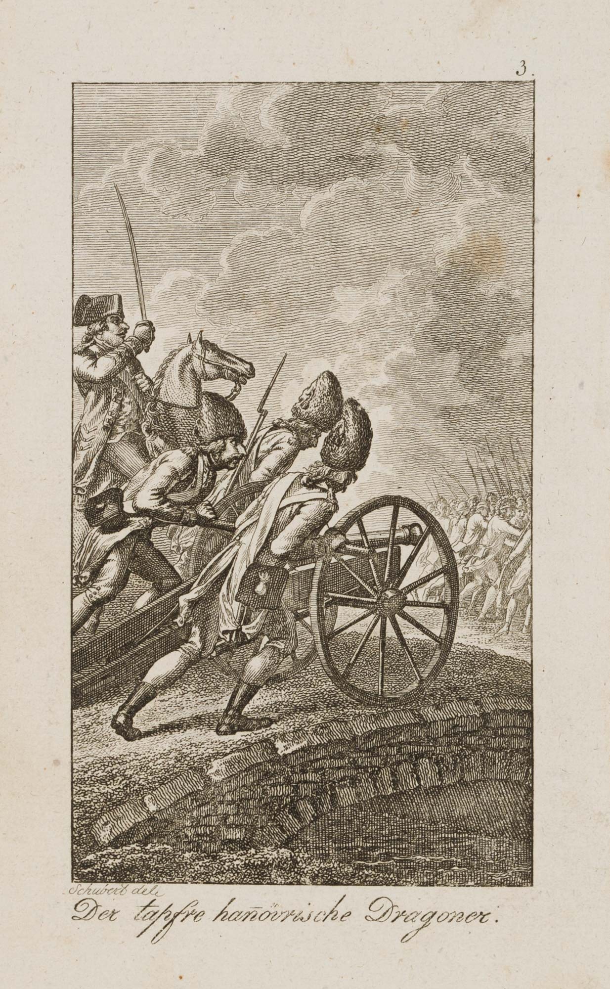 After SCHUBERT (*1761), The Brave Dragoon, around 1790, Etching (1 of 4)