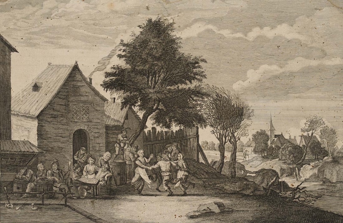 B. WINCKLERS (18th) after TENIERS (*1610), The Peasant Wedding, Etching (1 of 4)