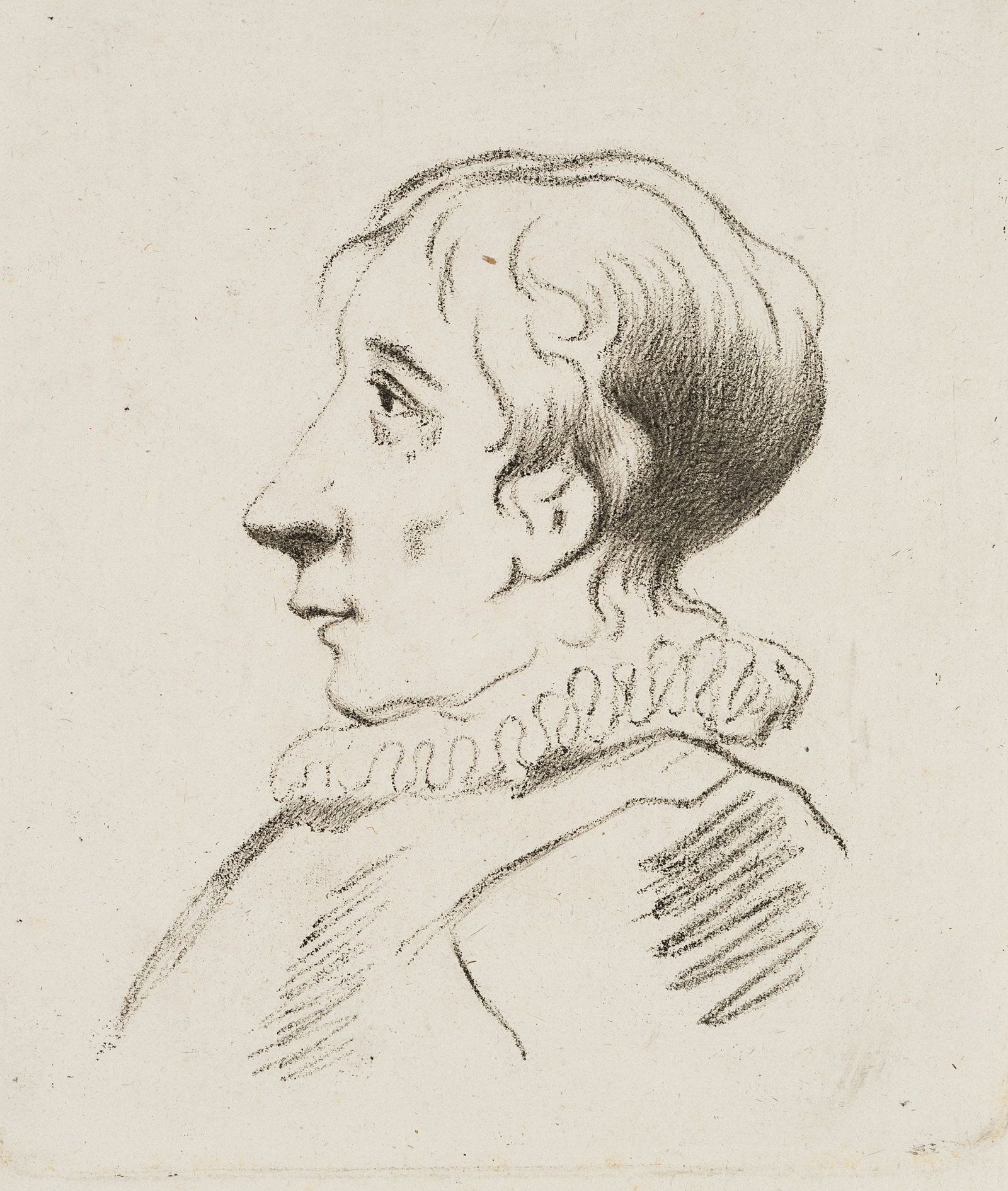 J. TISCHBEIN (*1742), Man wearing a neck brace, Crayon manner (1 of 4)