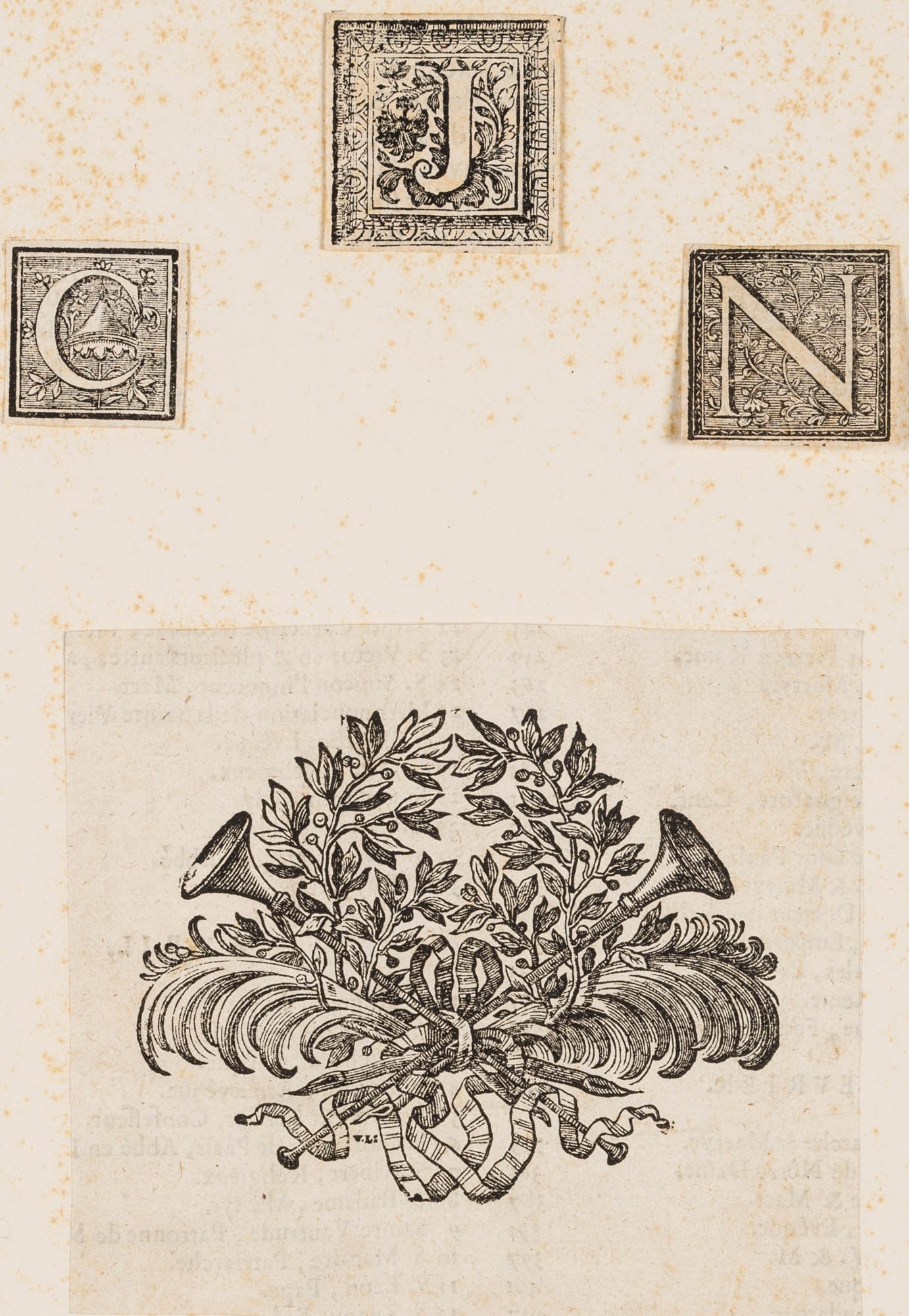 Unknown (18th), Vignette and capital letters, 1735, Woodcut (1 of 4)