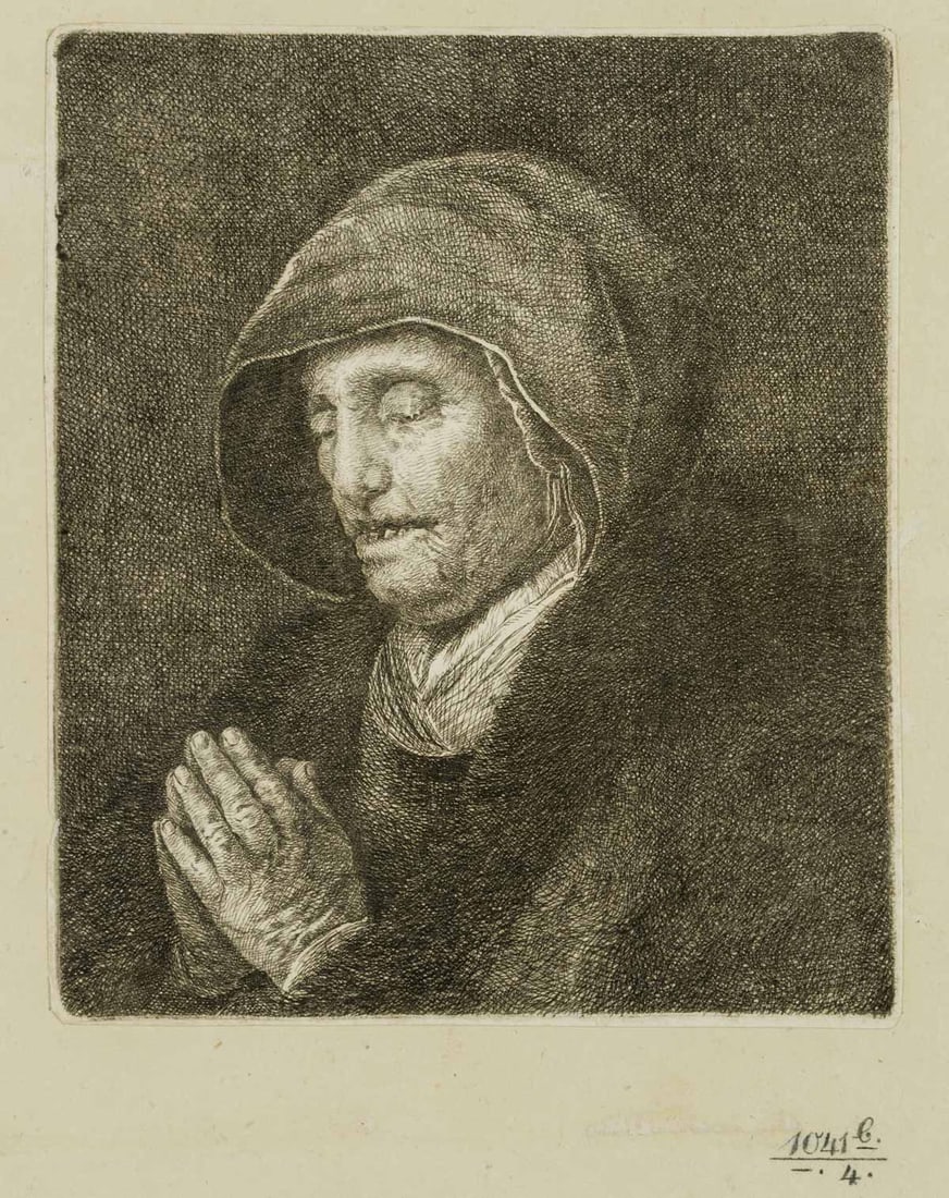 A. BAADER (1763-1840), Portrait of an Old Woman, around 1800, Etching (1 of 4)