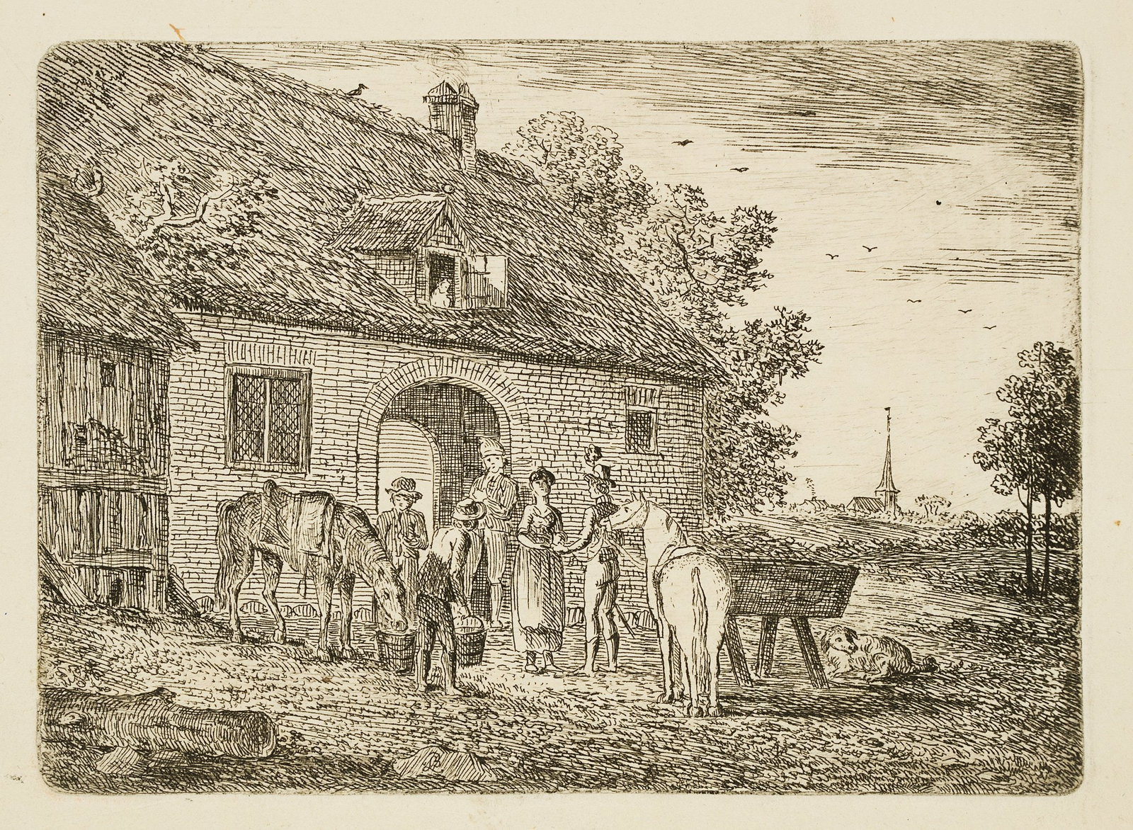 L. BERGER (? -1835), A horseman outside an inn, Etching (1 of 3)