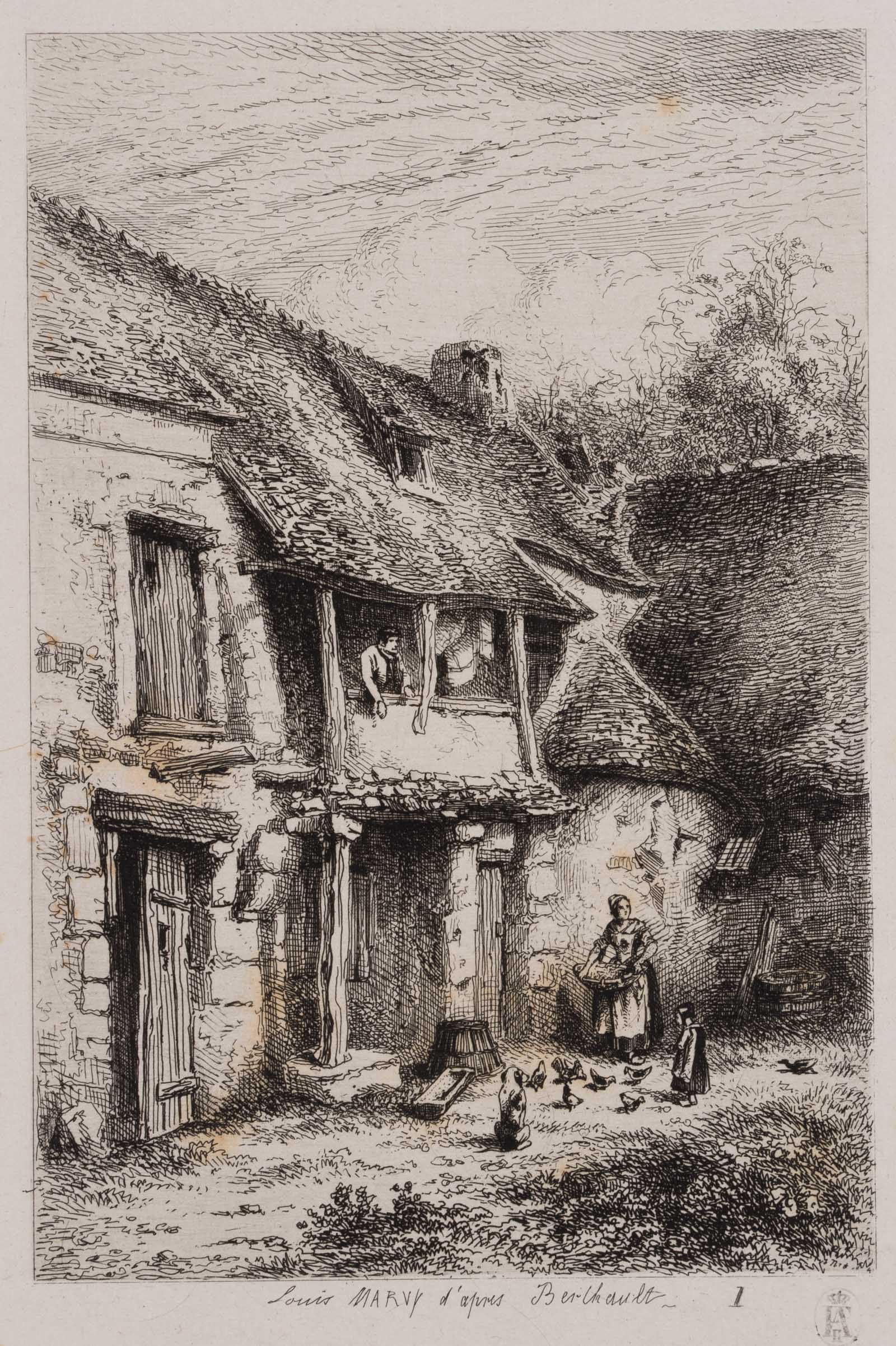 L. MARVY (19th) after BERTHAULT (*1737), On the farm, Vernis Mou (1 of 4)
