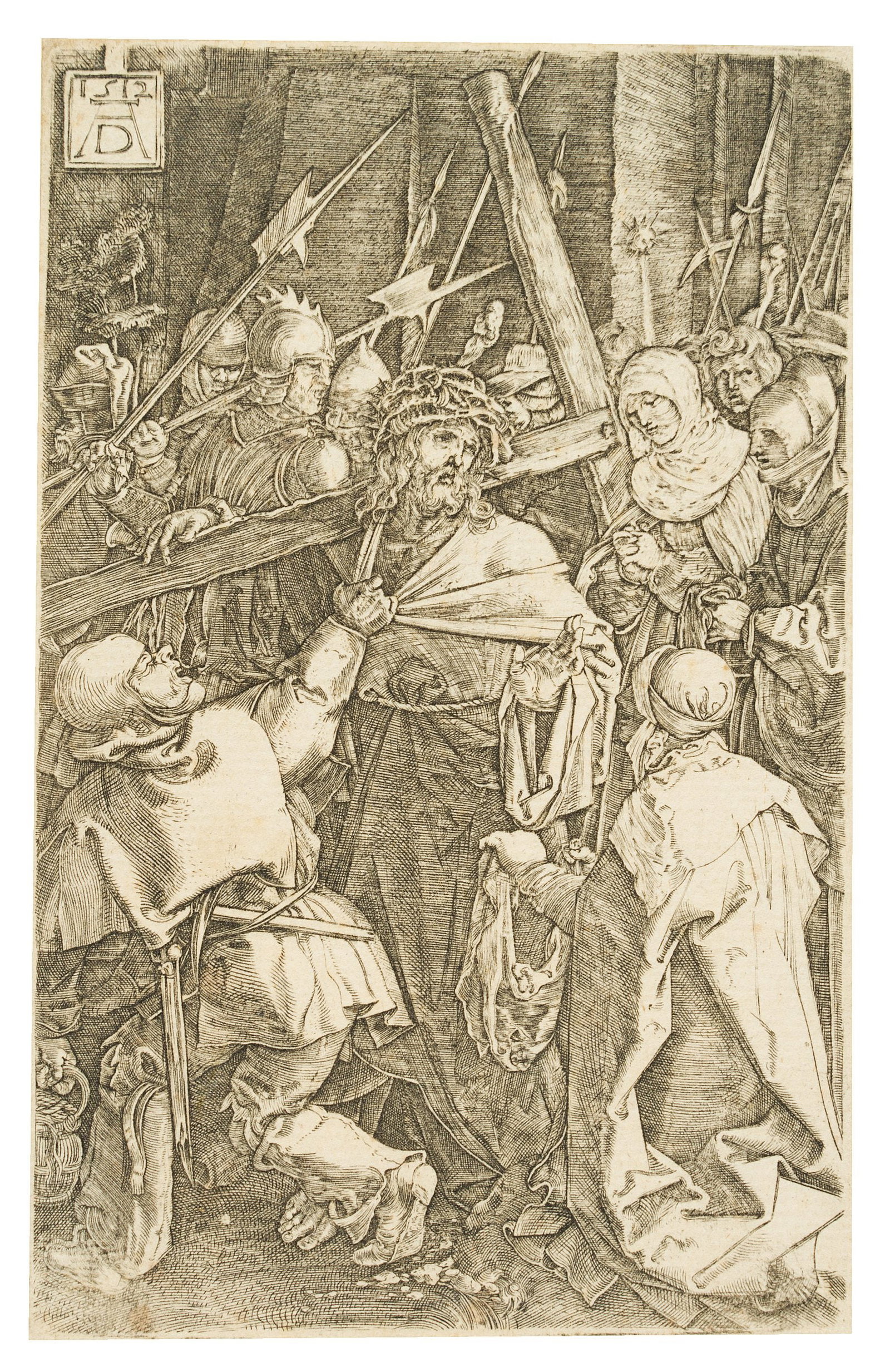 Bundele (19th) after DÜRER (*1471), The Carrying of the Cross, Copper engraving (1 of 7)