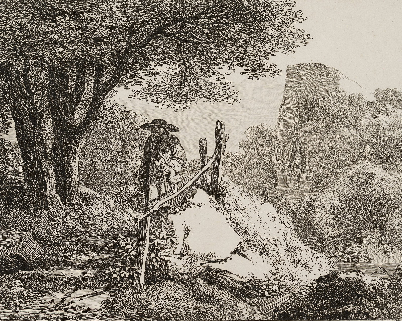 J. ERHARD (1795-1822), A farmer on his travels, 1815, Etching (1 of 5)