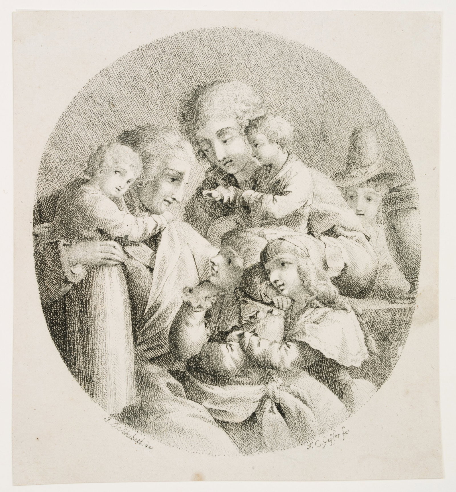 F. GEYSER (1772-1846), Family portrait, around 1892, Etching (1 of 5)
