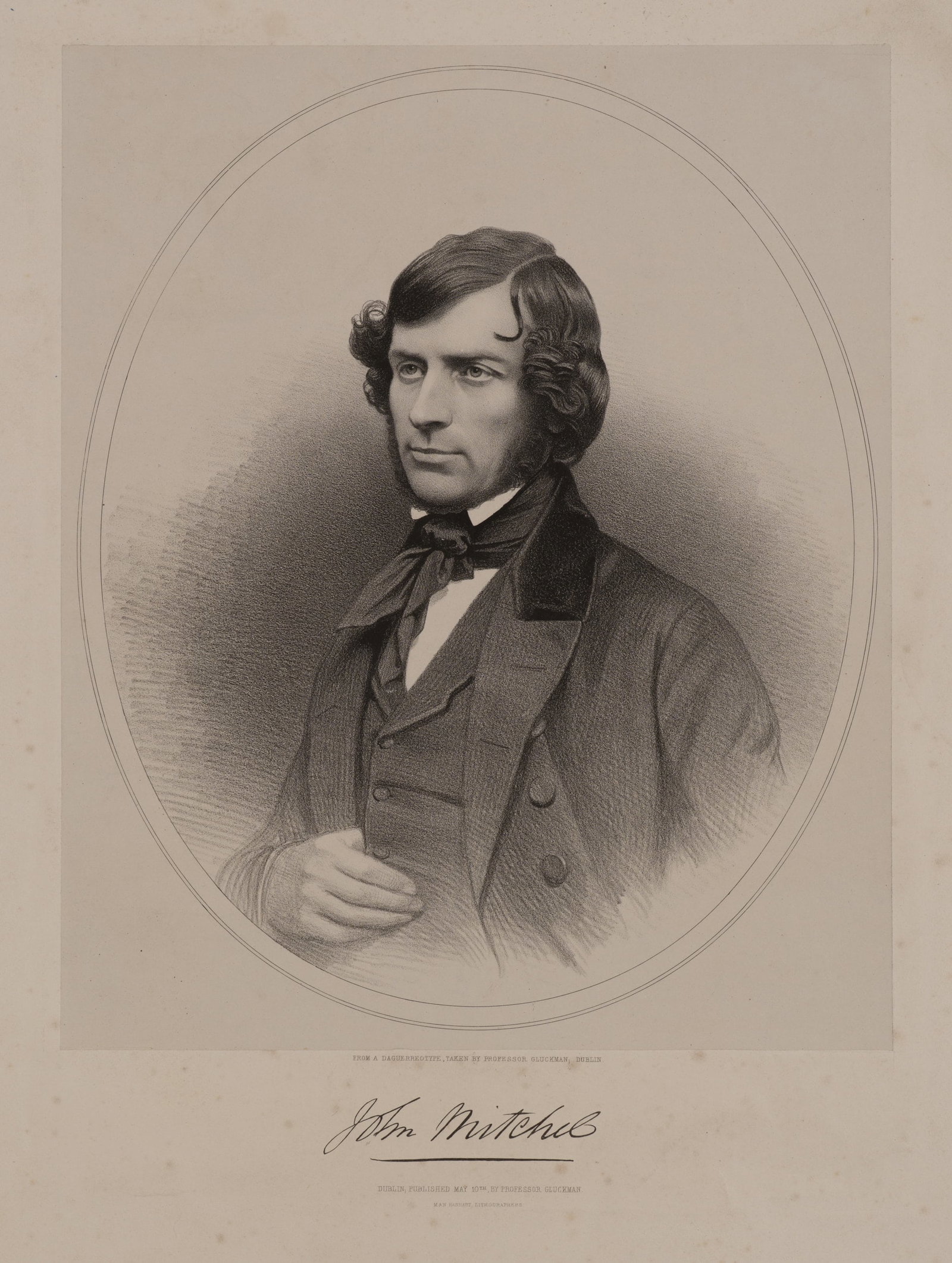After GLUKMAN (19th), Portrait of John Mitchel, Lithography (1 of 5)